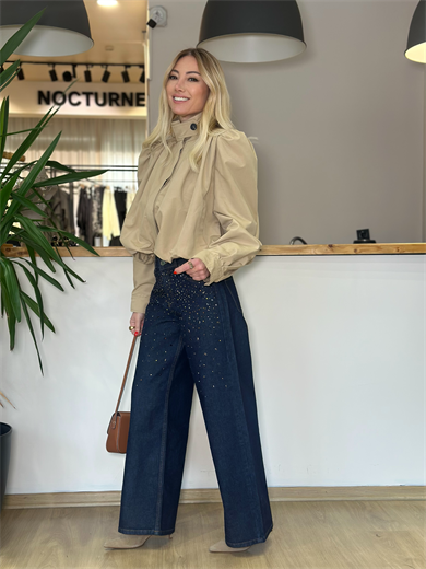 Taşlı Berlin Denim Pantolon Askı0029