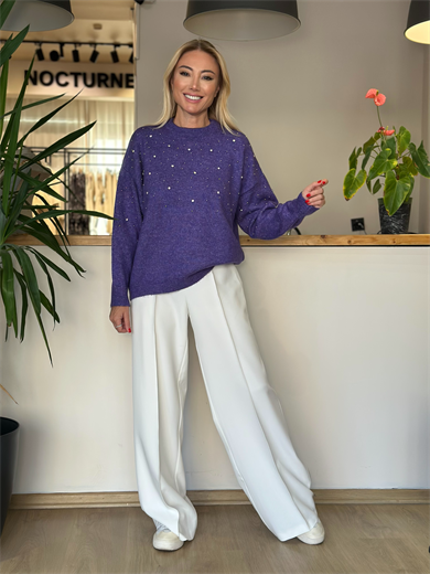 Taşlı Mor Kazak Askı00129