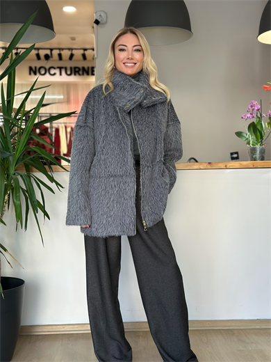 Tay Tüyü Gri Kaban Askı00264