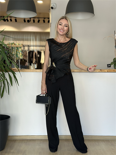 Violetta Tasarım Siyah Tulum Askı00415