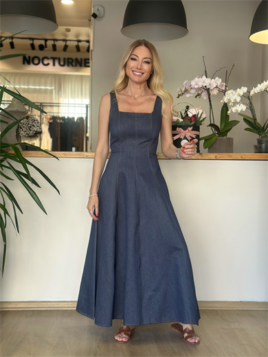 Volanlı Denim Amalfi Elbise Askı00132