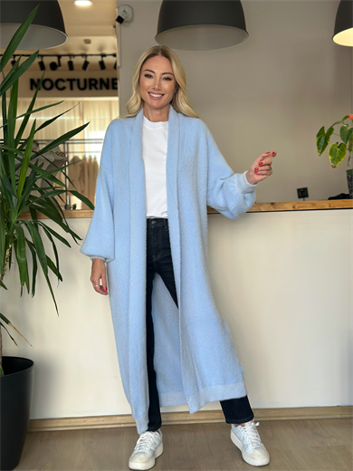 Yumoş Mavi Uzun Hırka Askı00169