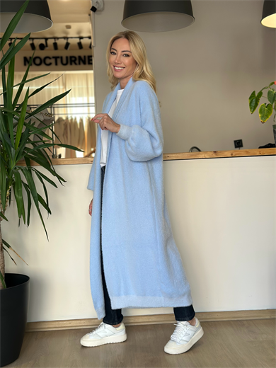 Yumoş Mavi Uzun Hırka Askı00169