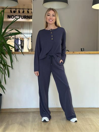 Yumuşak Doku Çıtçıtlı İndigo Takım Askı007