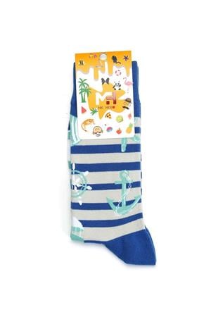 MRHERO Çok Renkli Deniz Ürünleri Temalı Cotton Tekli Unisex Soket Renkli Çorap 1001-MH ÇOK RENKLİ