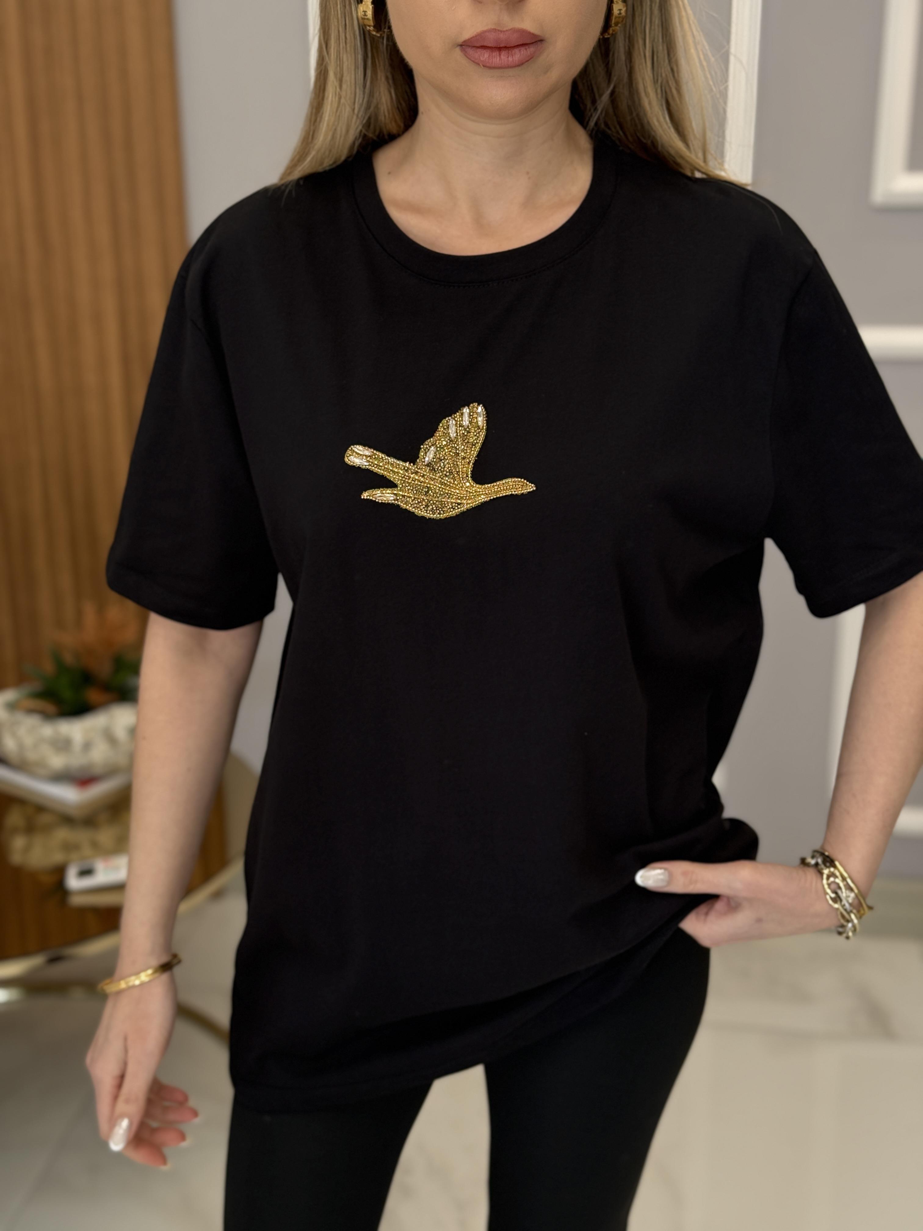 Bn Premium Gold Detaylı Siyah Tişört 