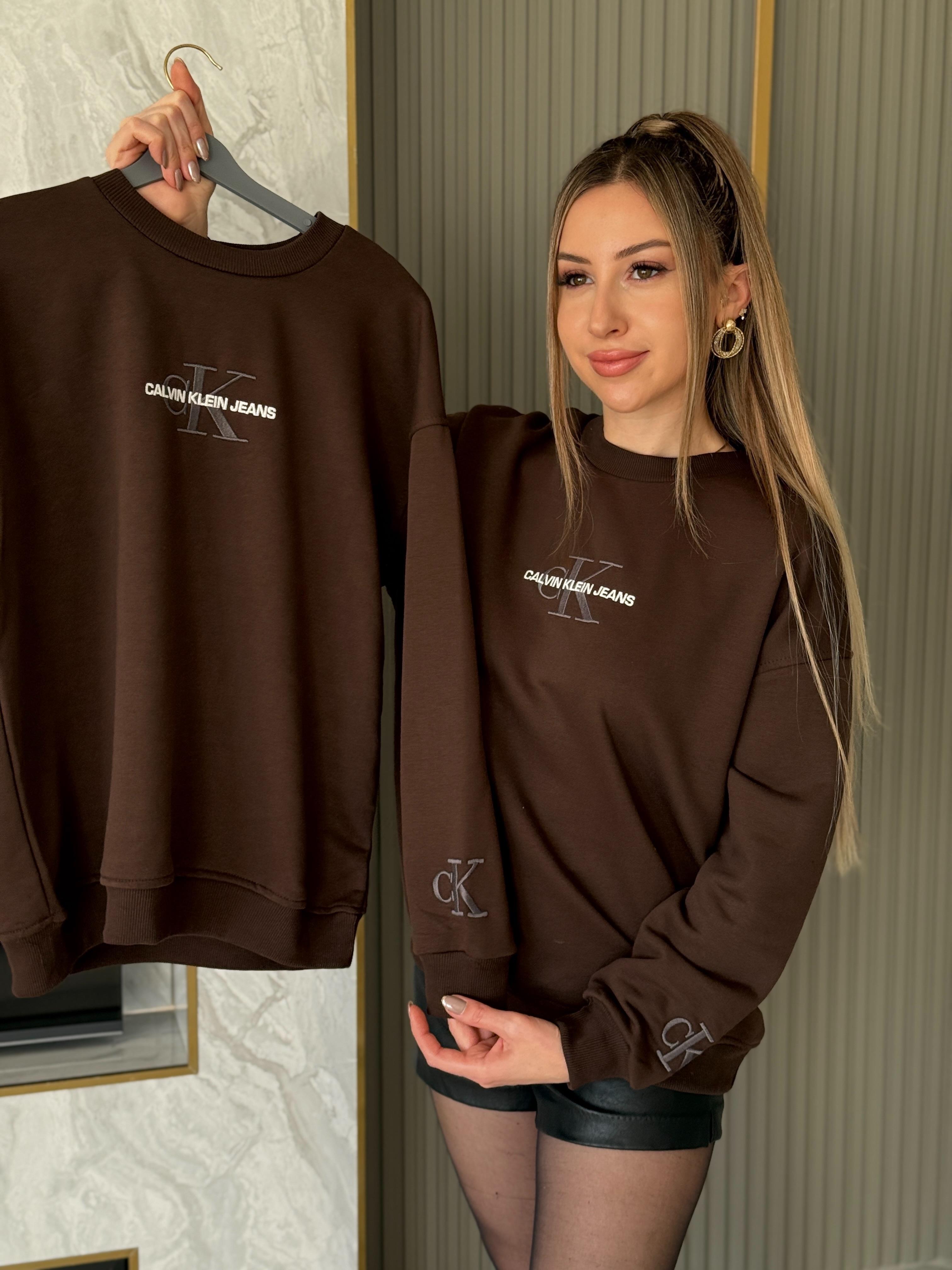 Cnk Bilek Detaylı Kahverengi Sweat Boyu 65 cm