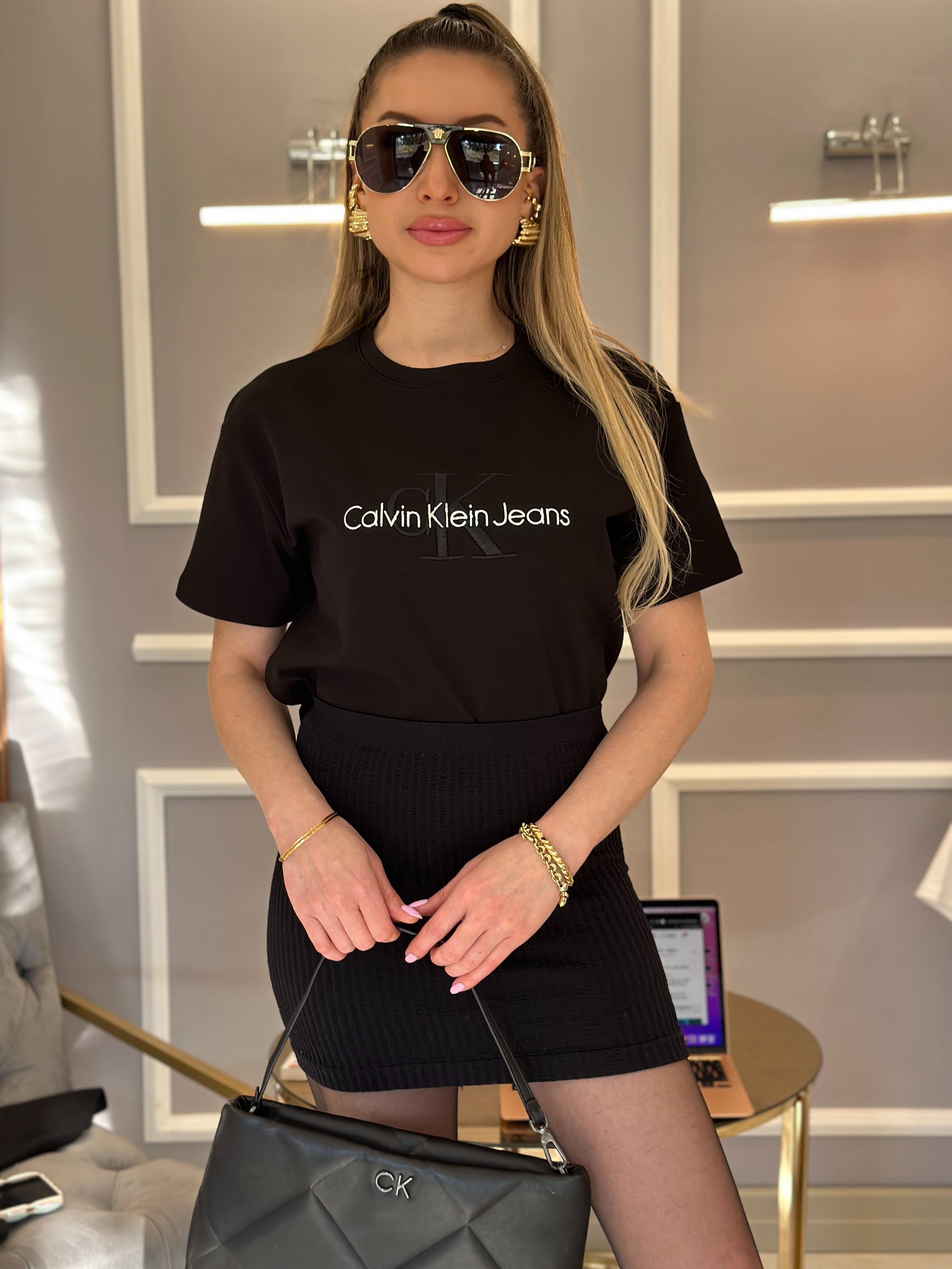 Cnk T-shirt Nakış Yazılı Siyah