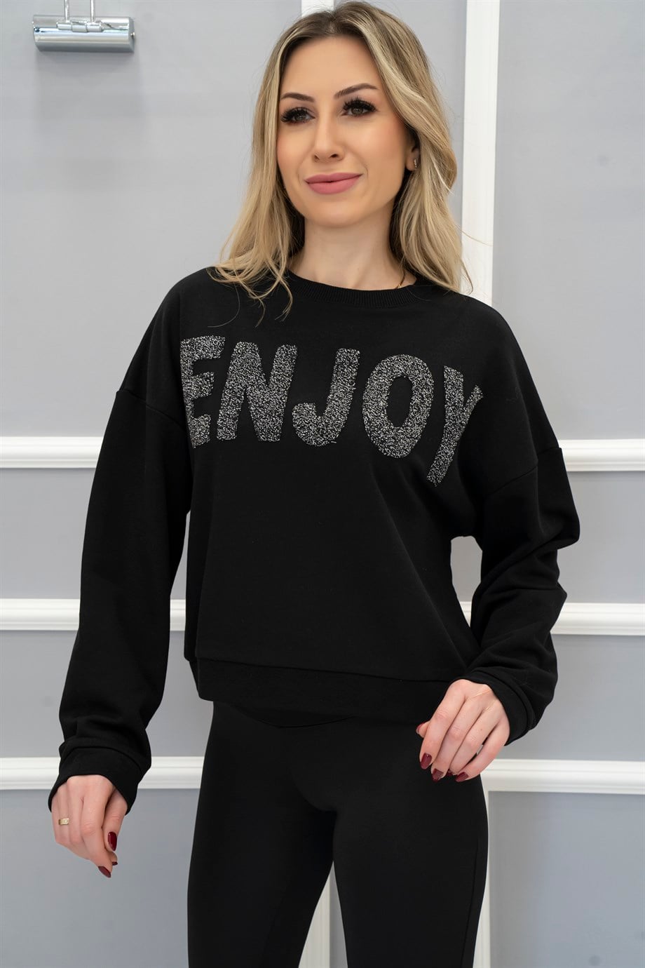 Enjoy Sweatshirt Siyah
