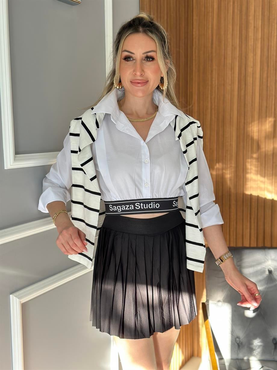 Etta Crop Gömlek Beyaz