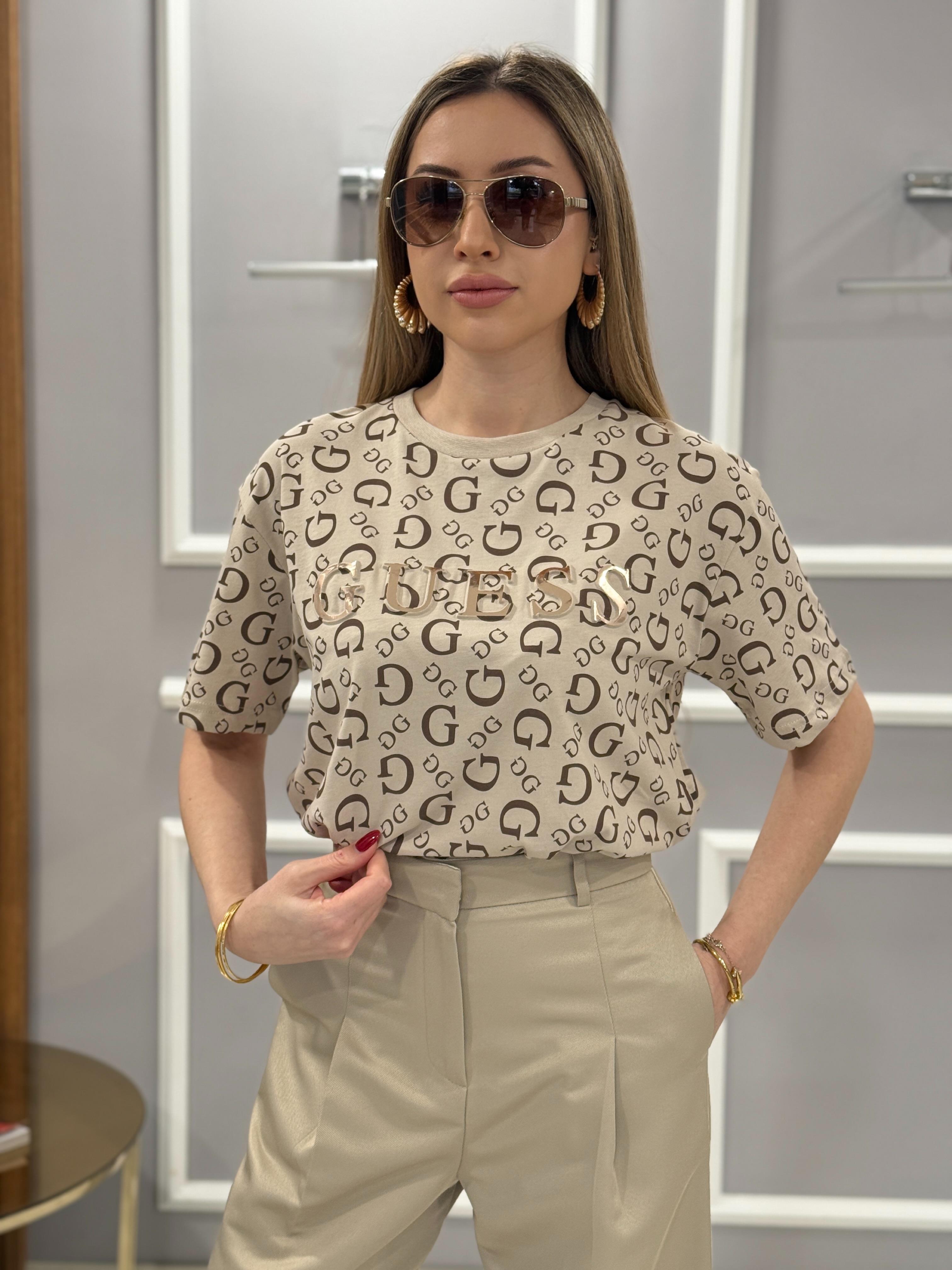 Gu Gold Yazılı Premium Vizon Tişört 
