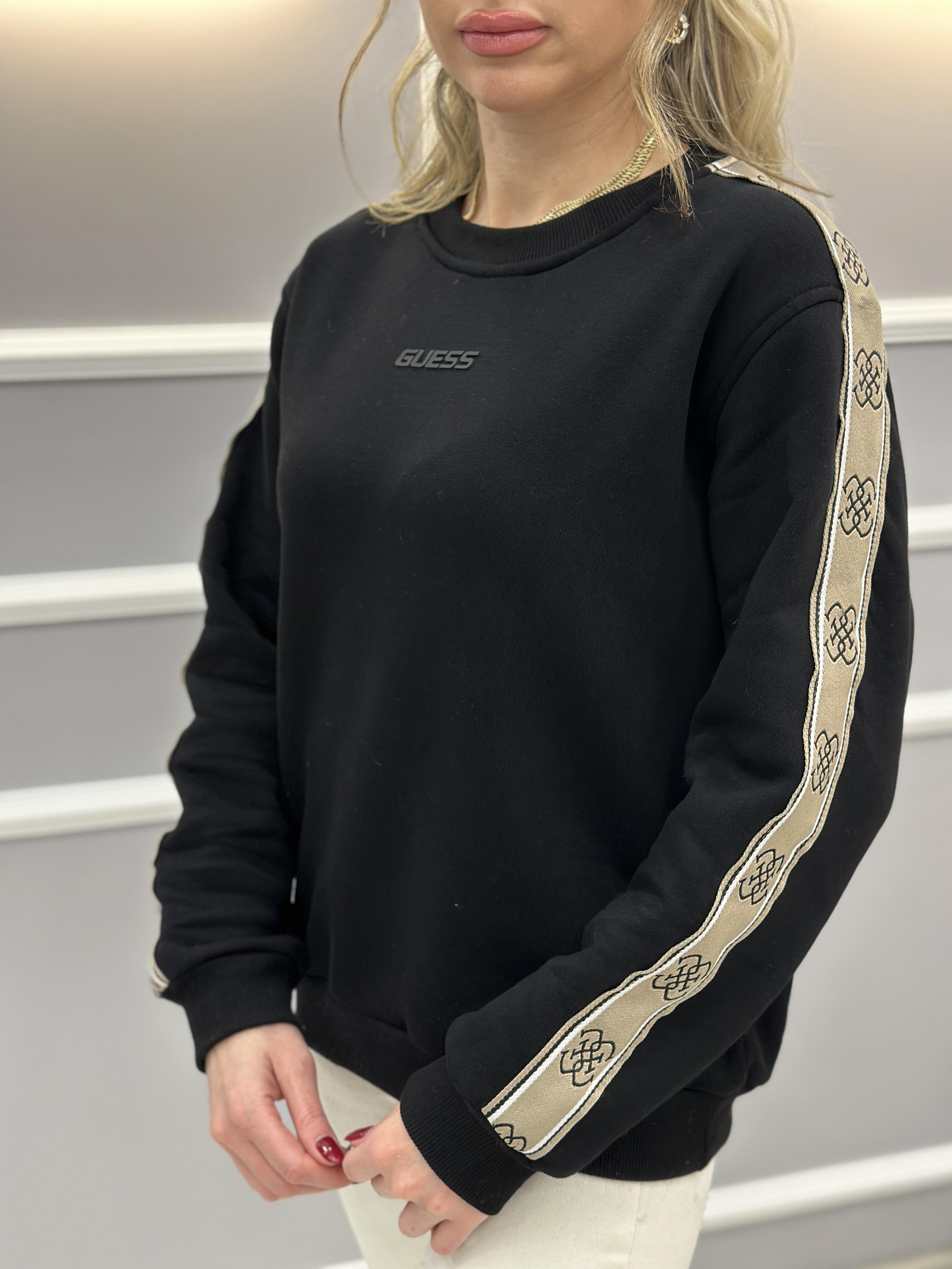Gu Premium Sweatshirt Logo Detaylı Siyah