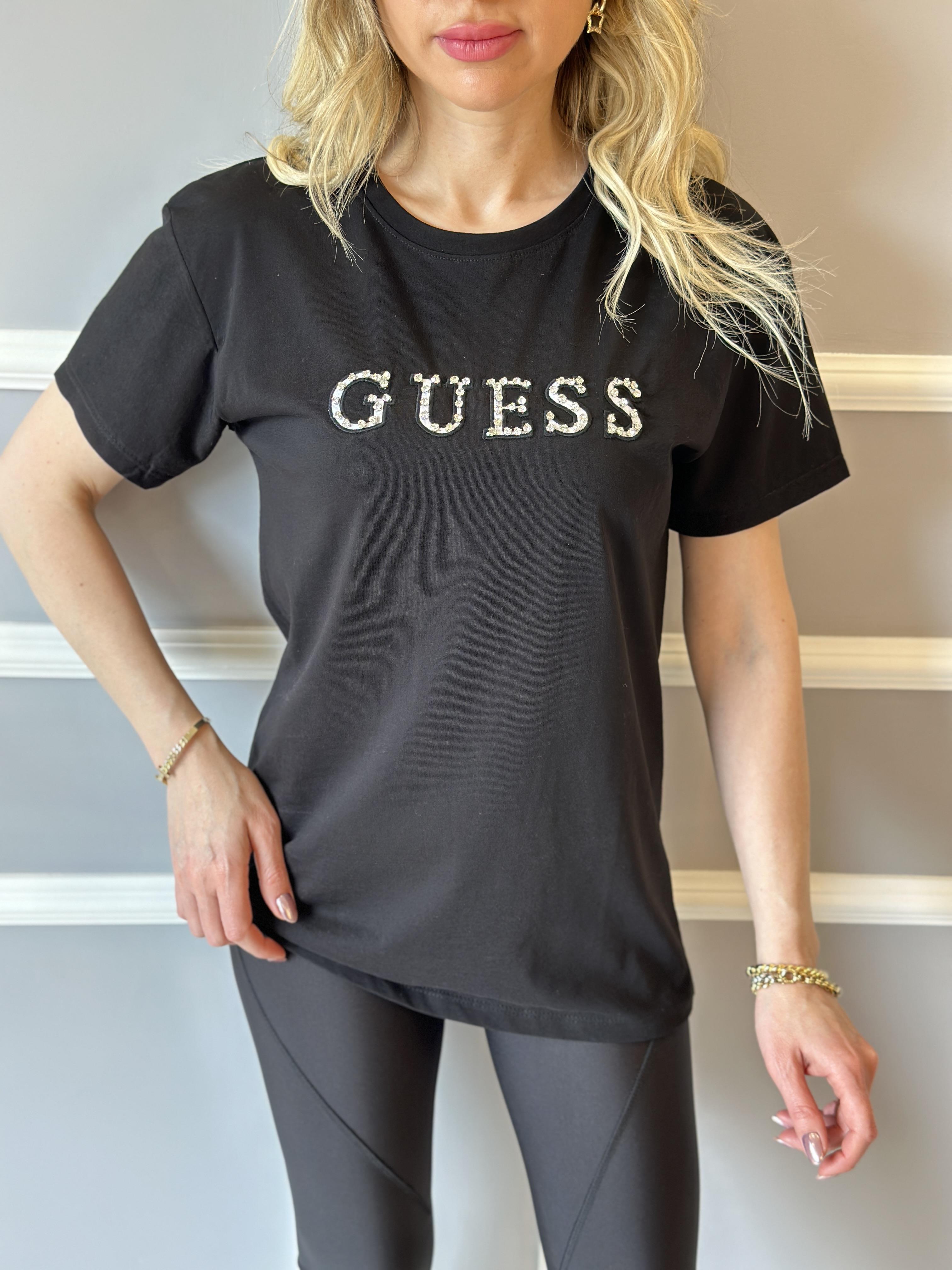 Gu T-shirt Taşlı Siyah