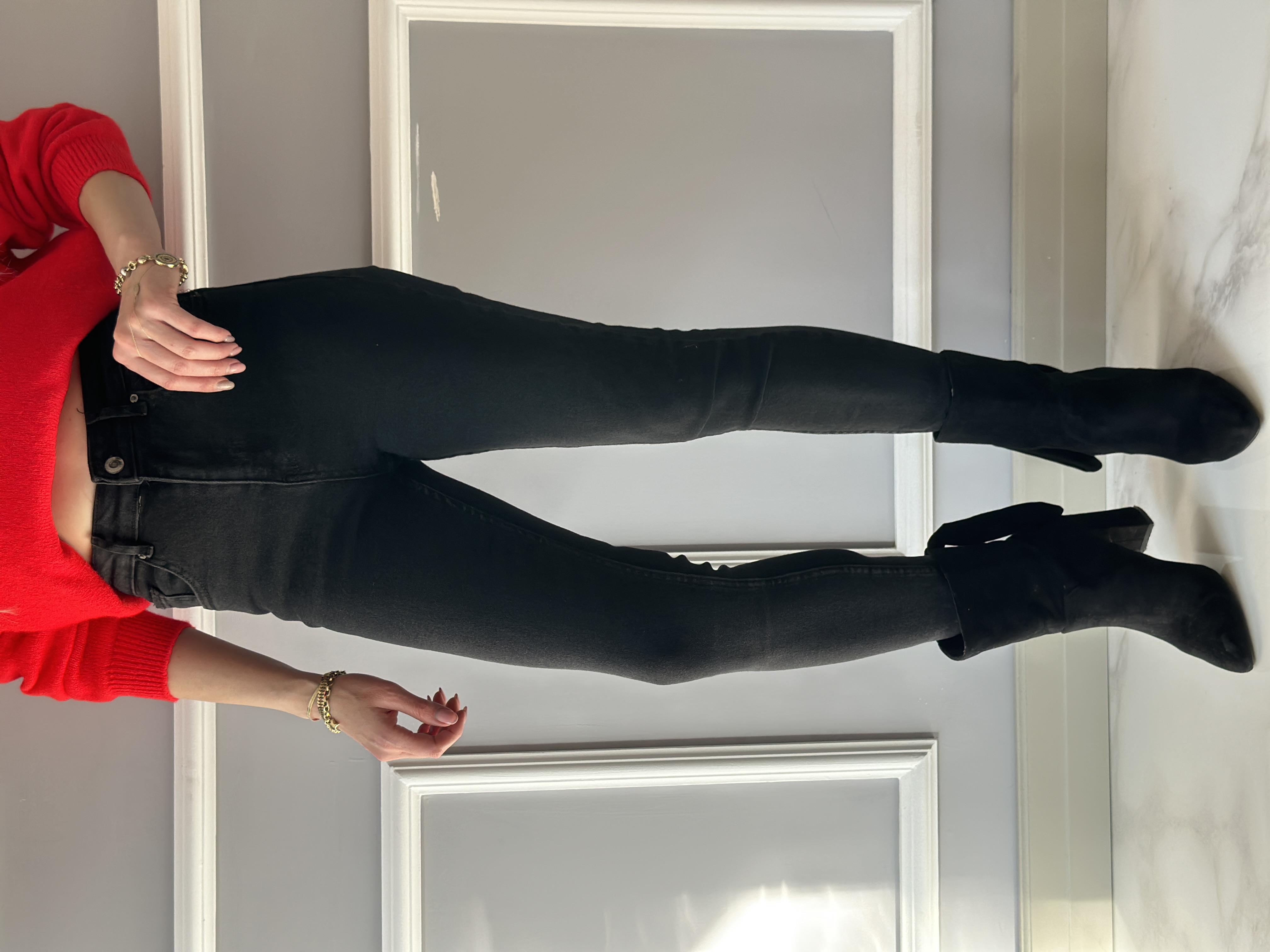 Jeans Taşlanmış Toparlayıcı Siyah