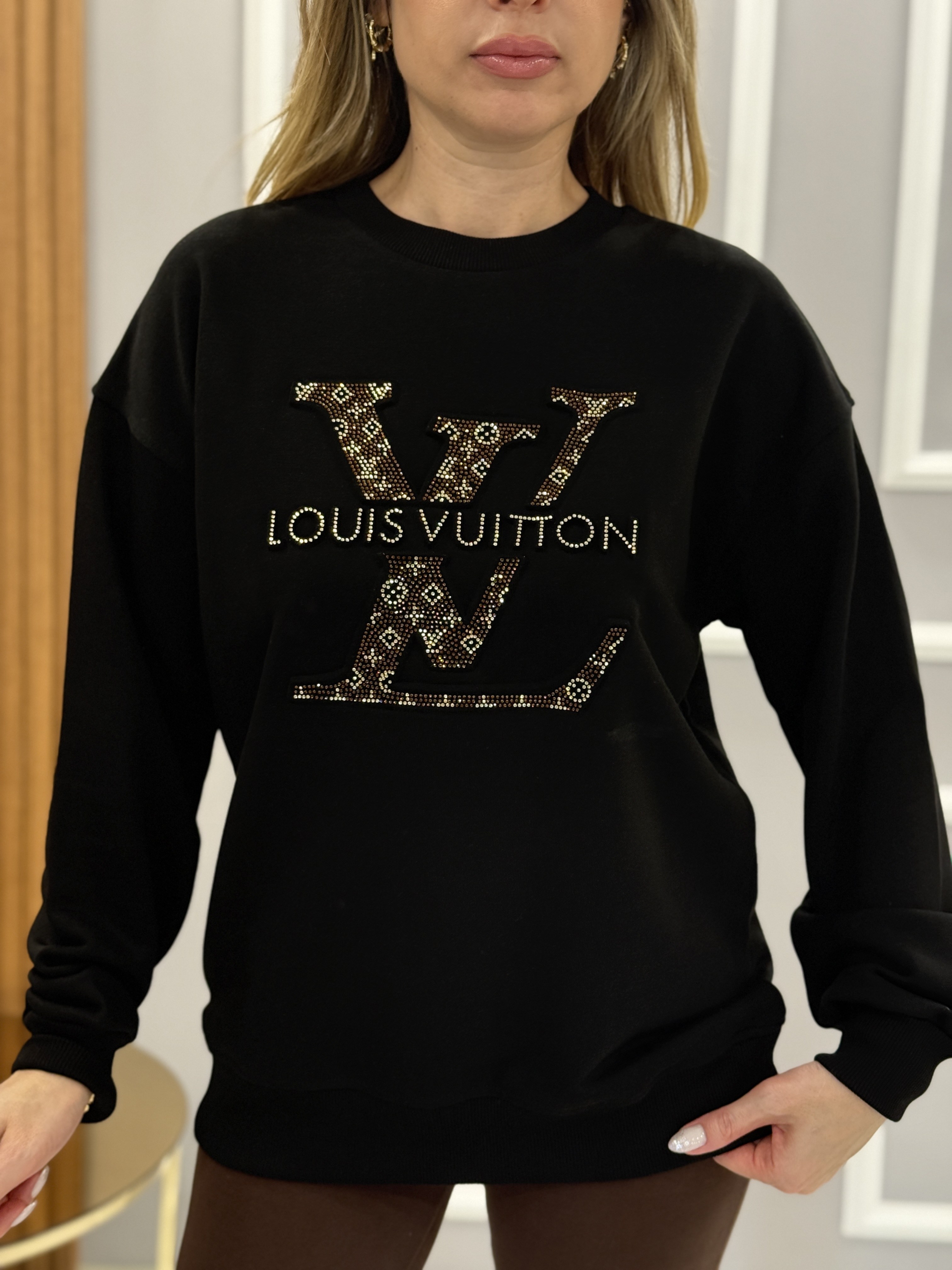 LN Premium Taş Yazılı Sweatshirt Siyah