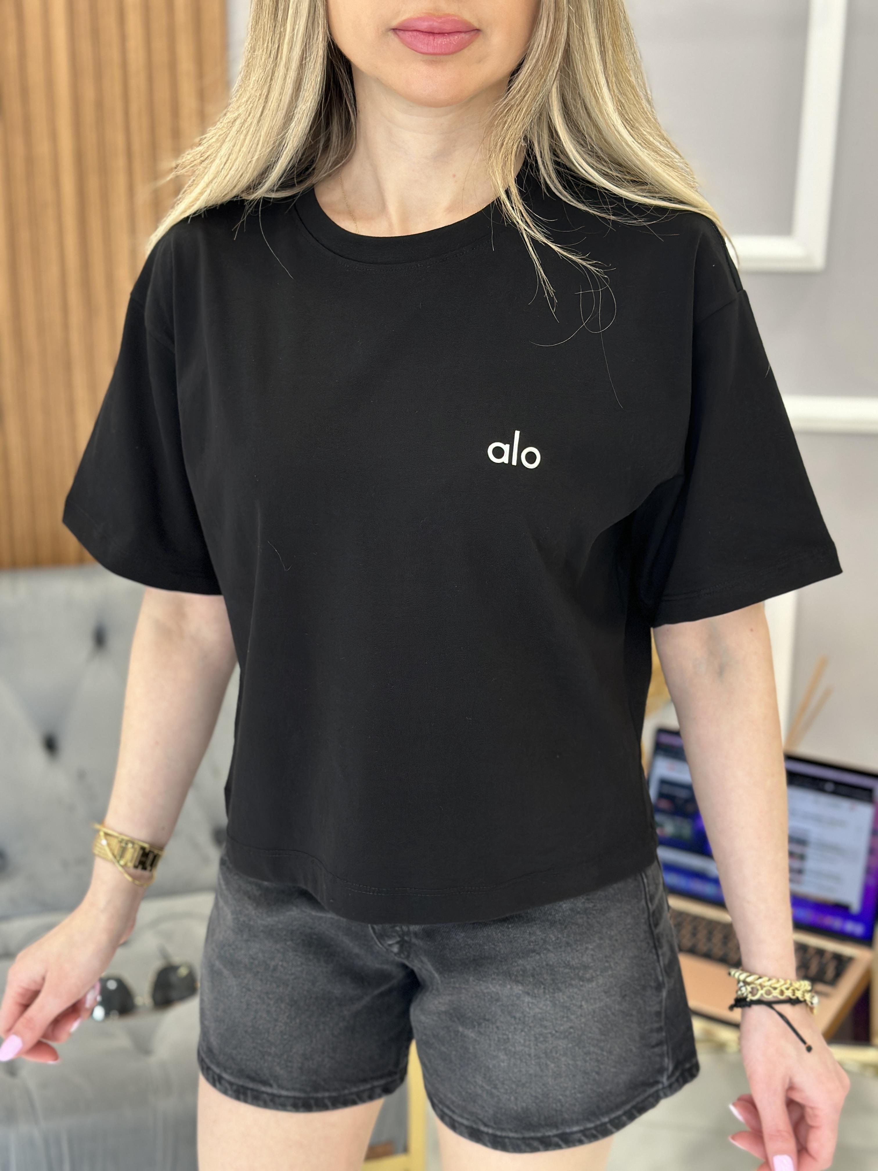 Lo Crop T-shirt 53 cm Siyah