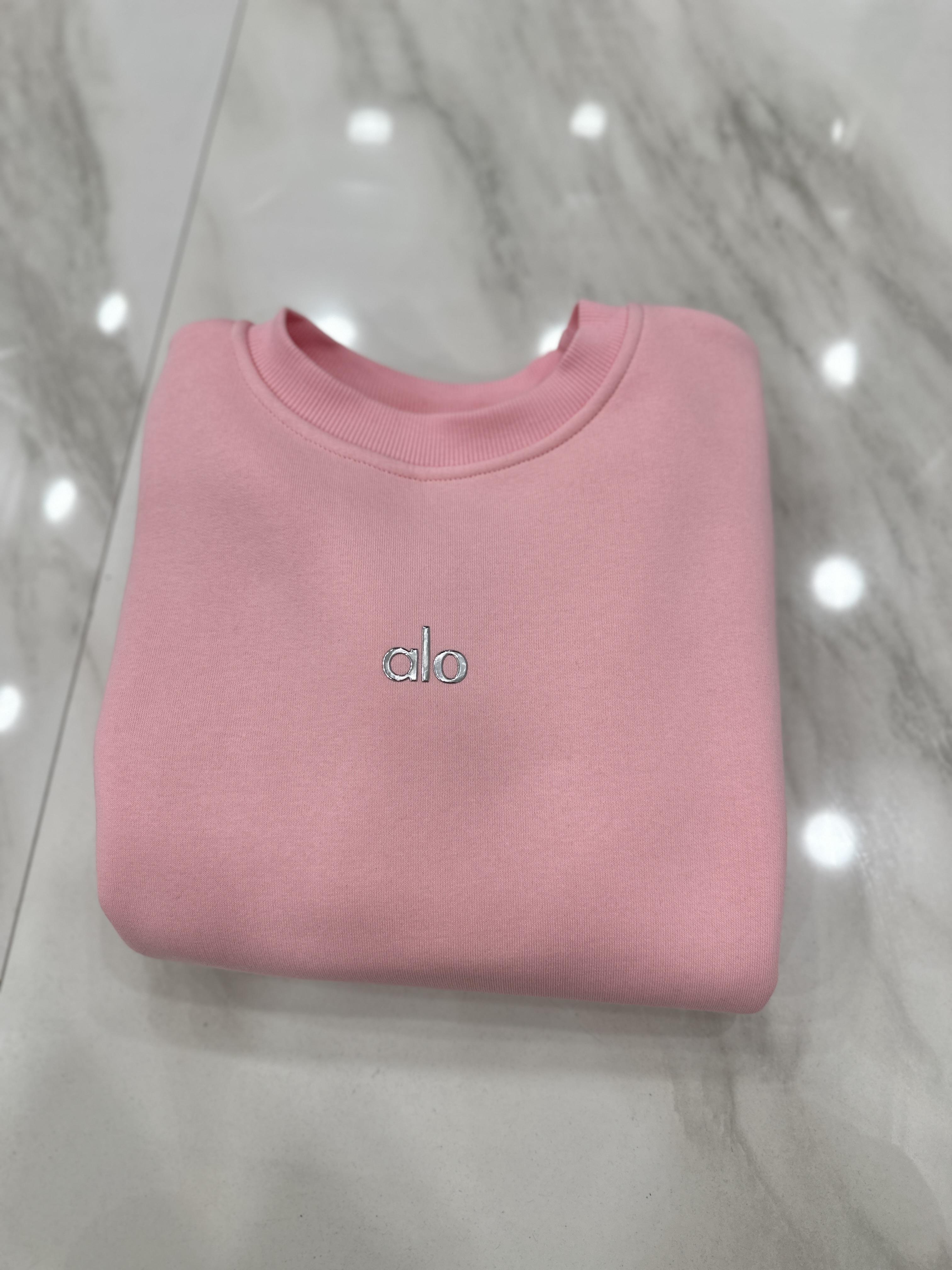 Lo Sweatshirt Silver Yazı Detaylı Pembe