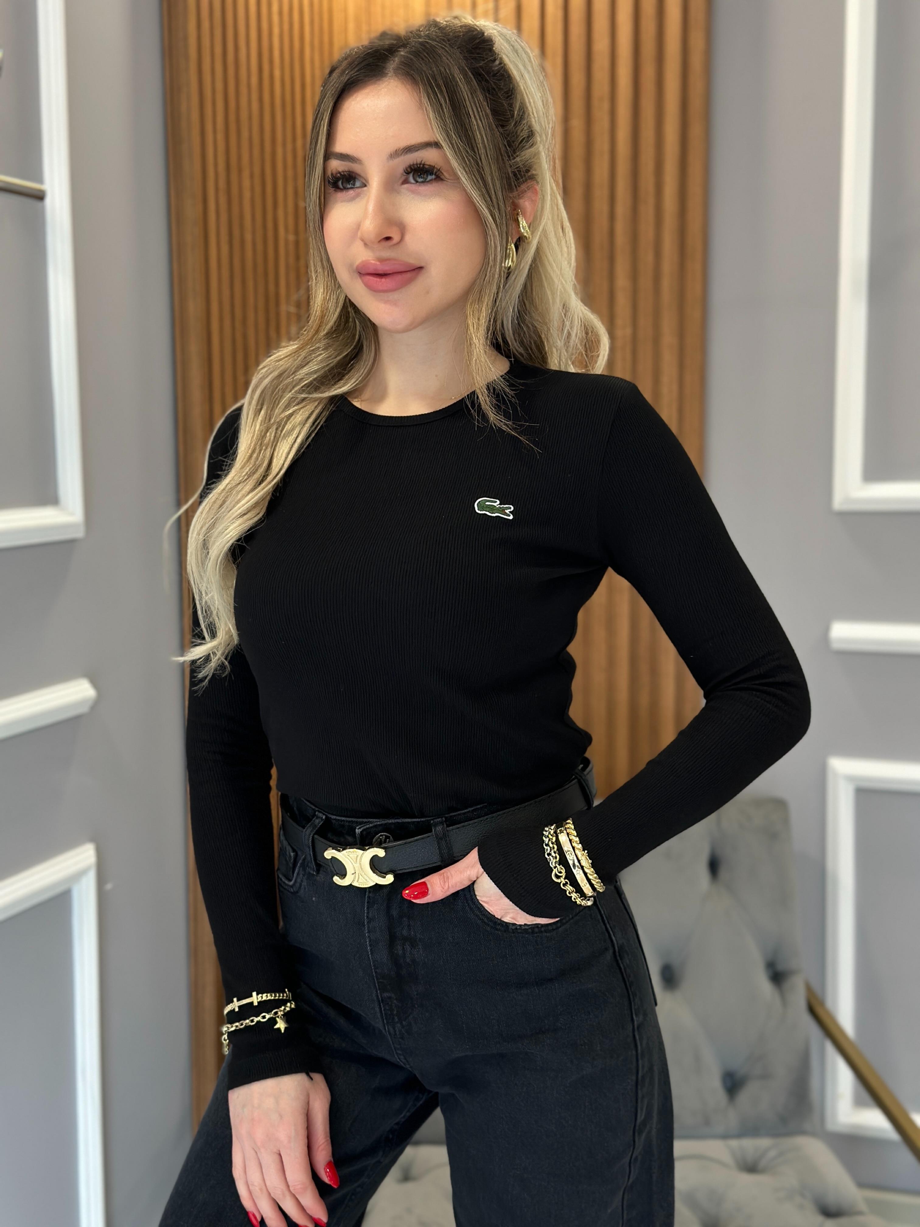 LT Likralı Bluz Siyah