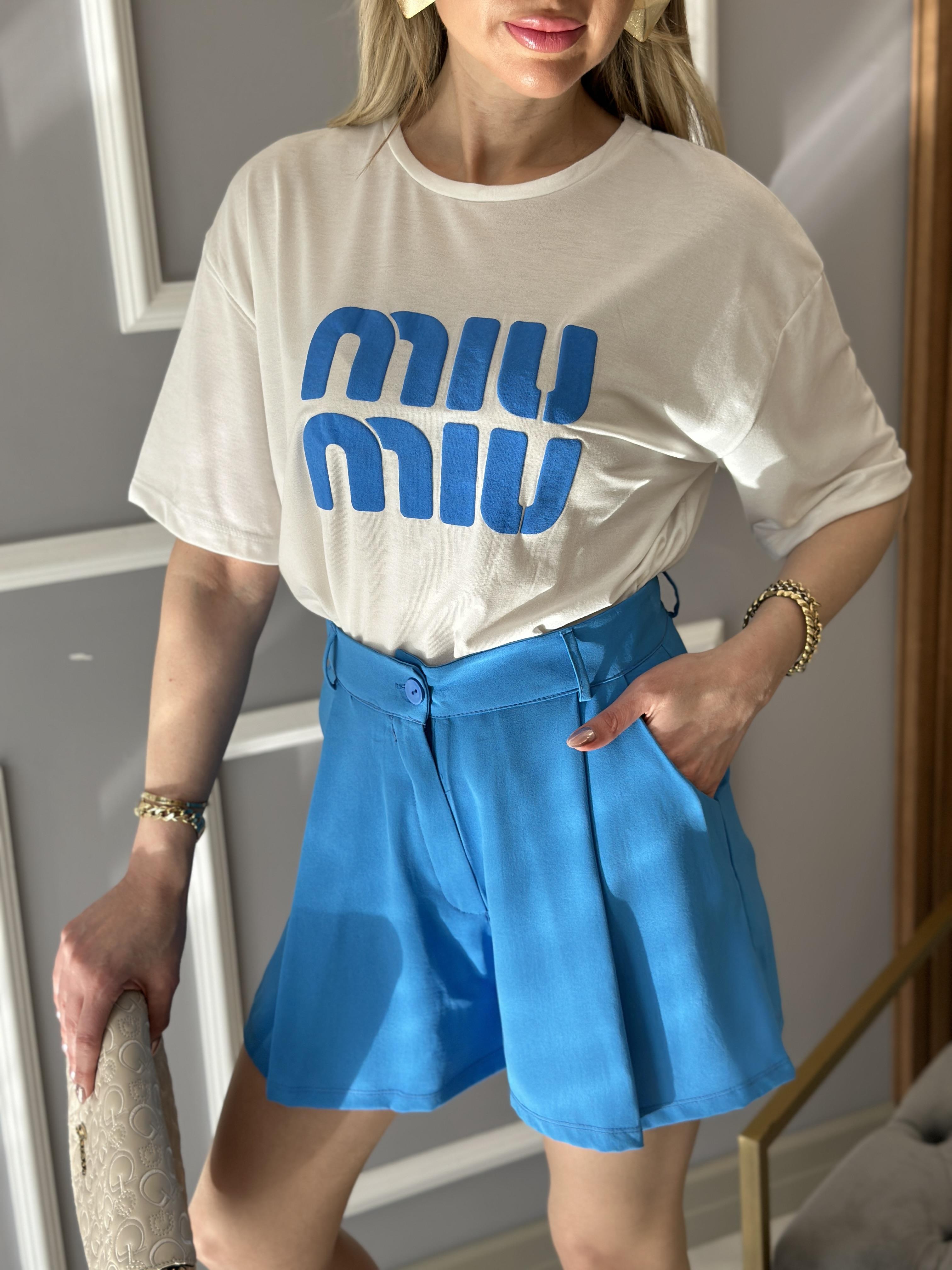 Mi T-shirt Mavi Baskılı Ekru