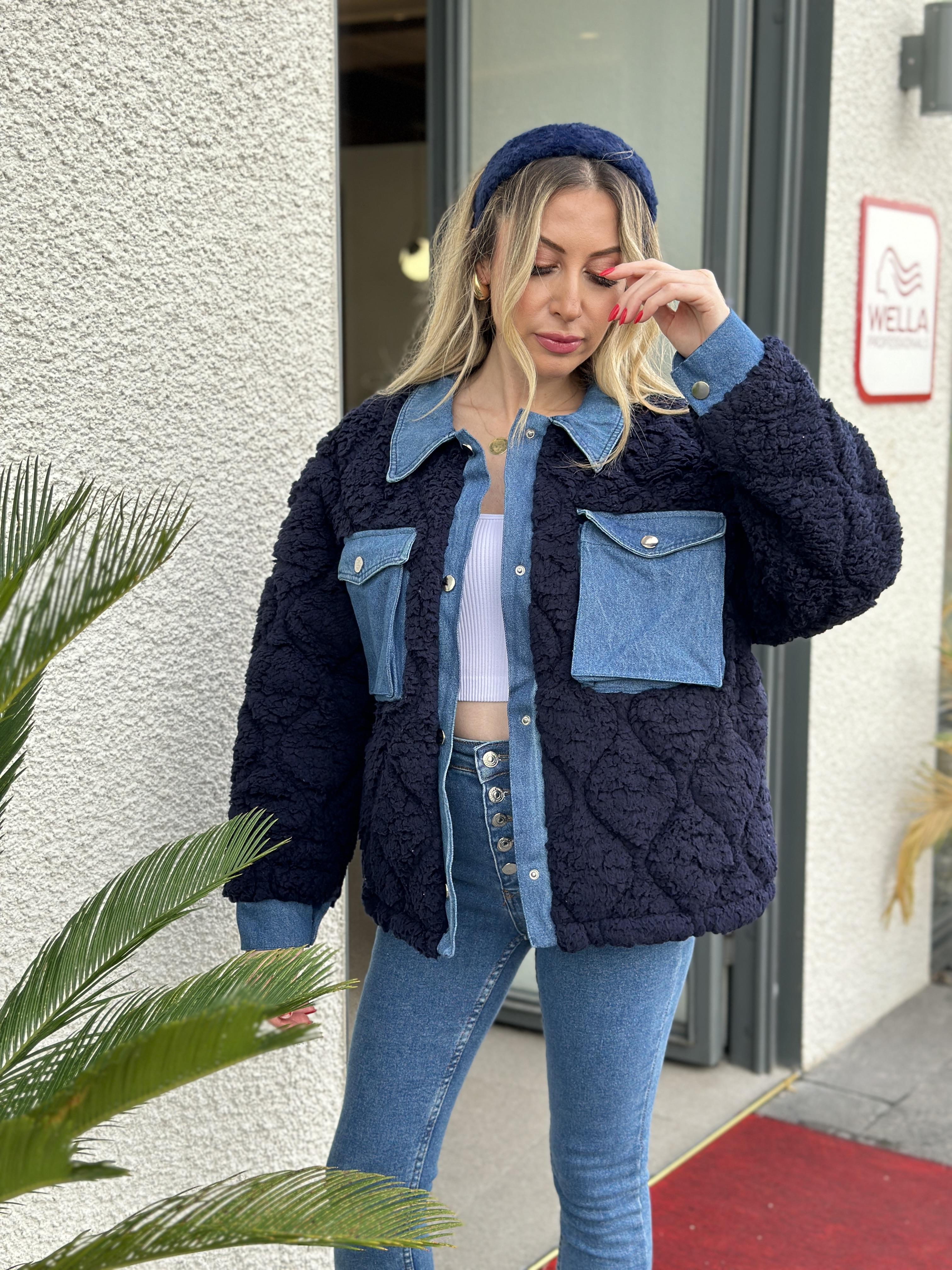 Mia Mont Teddy Kot Detaylı Lacivert