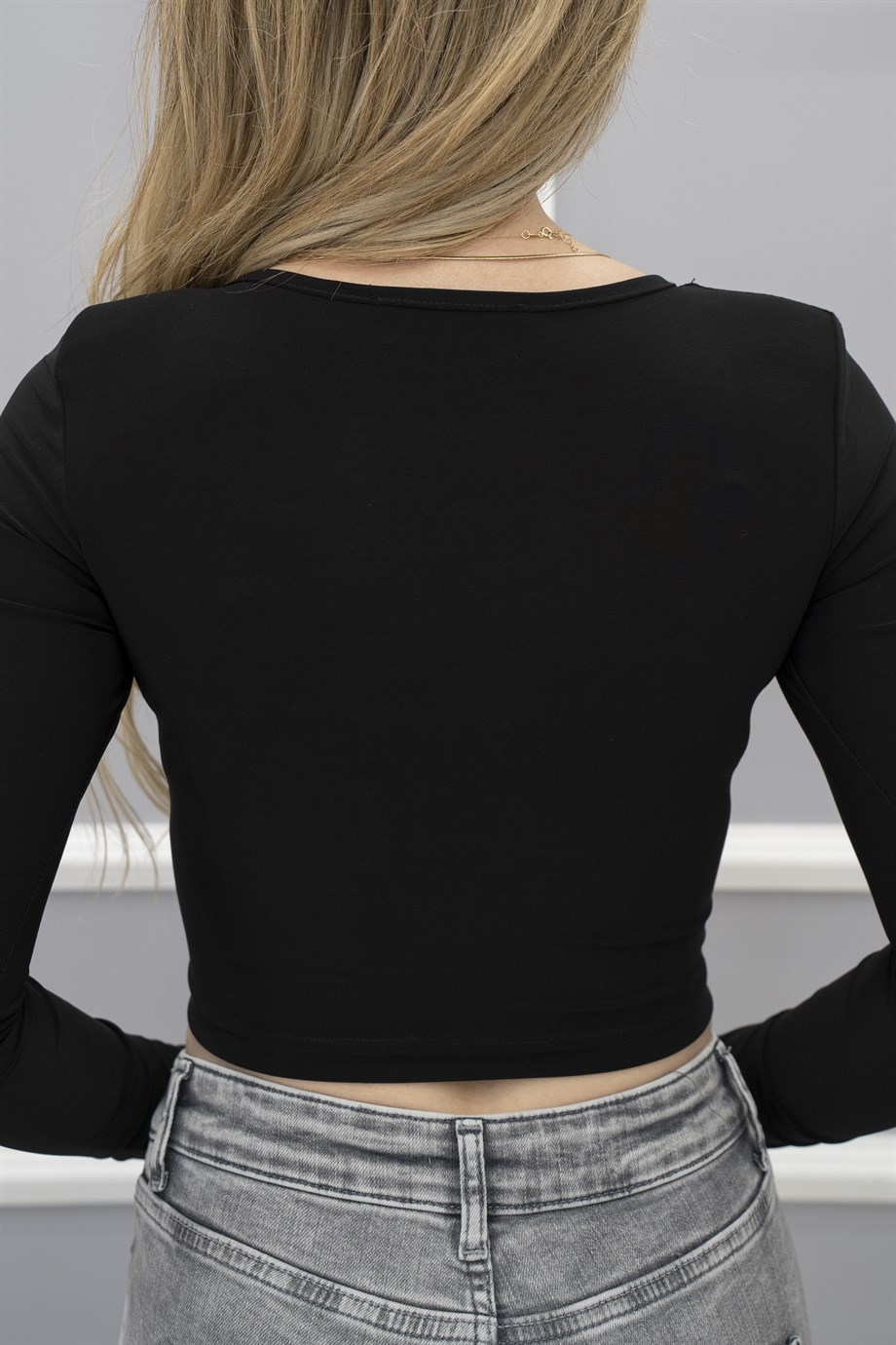 Milen Vatkalı Crop Siyah