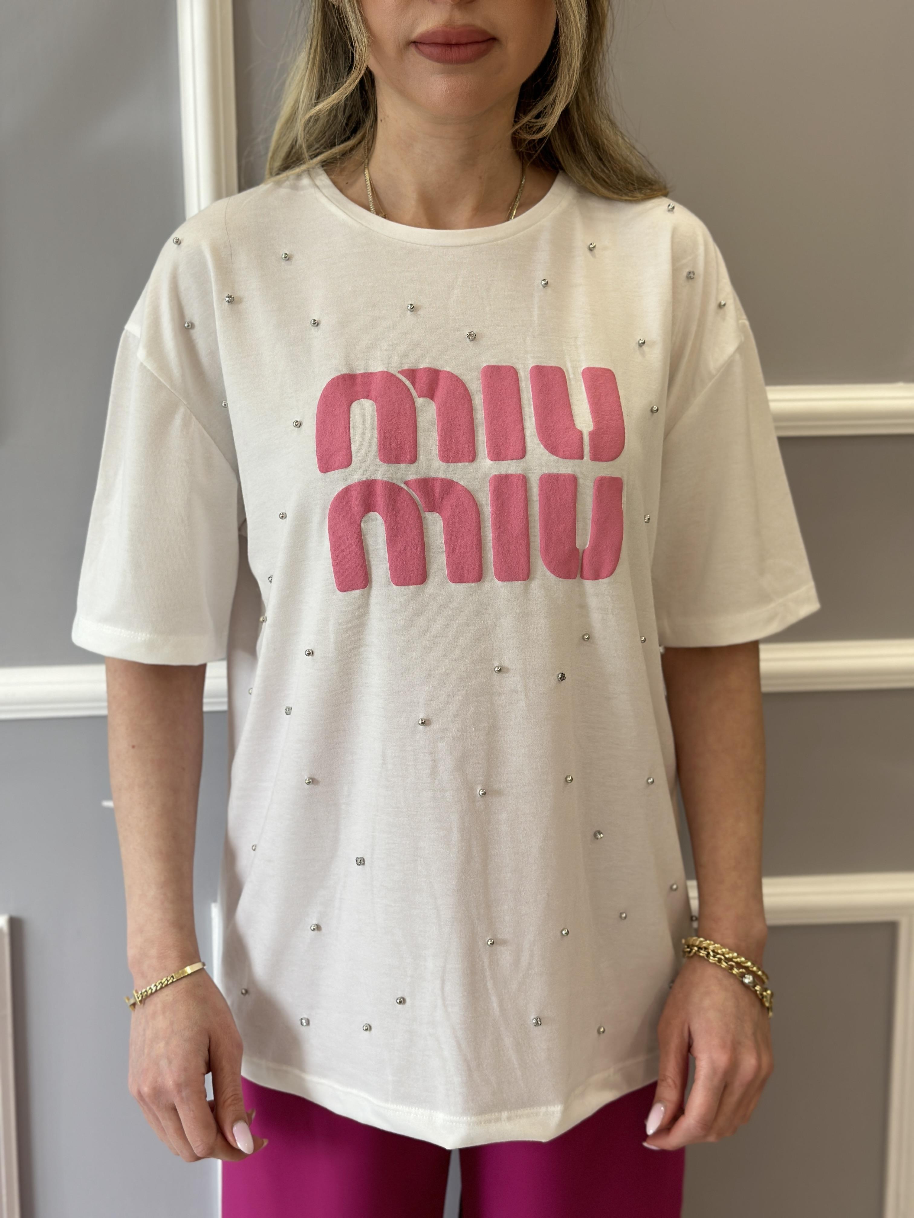 MM T-shirt Pembe Baskılı Ekru