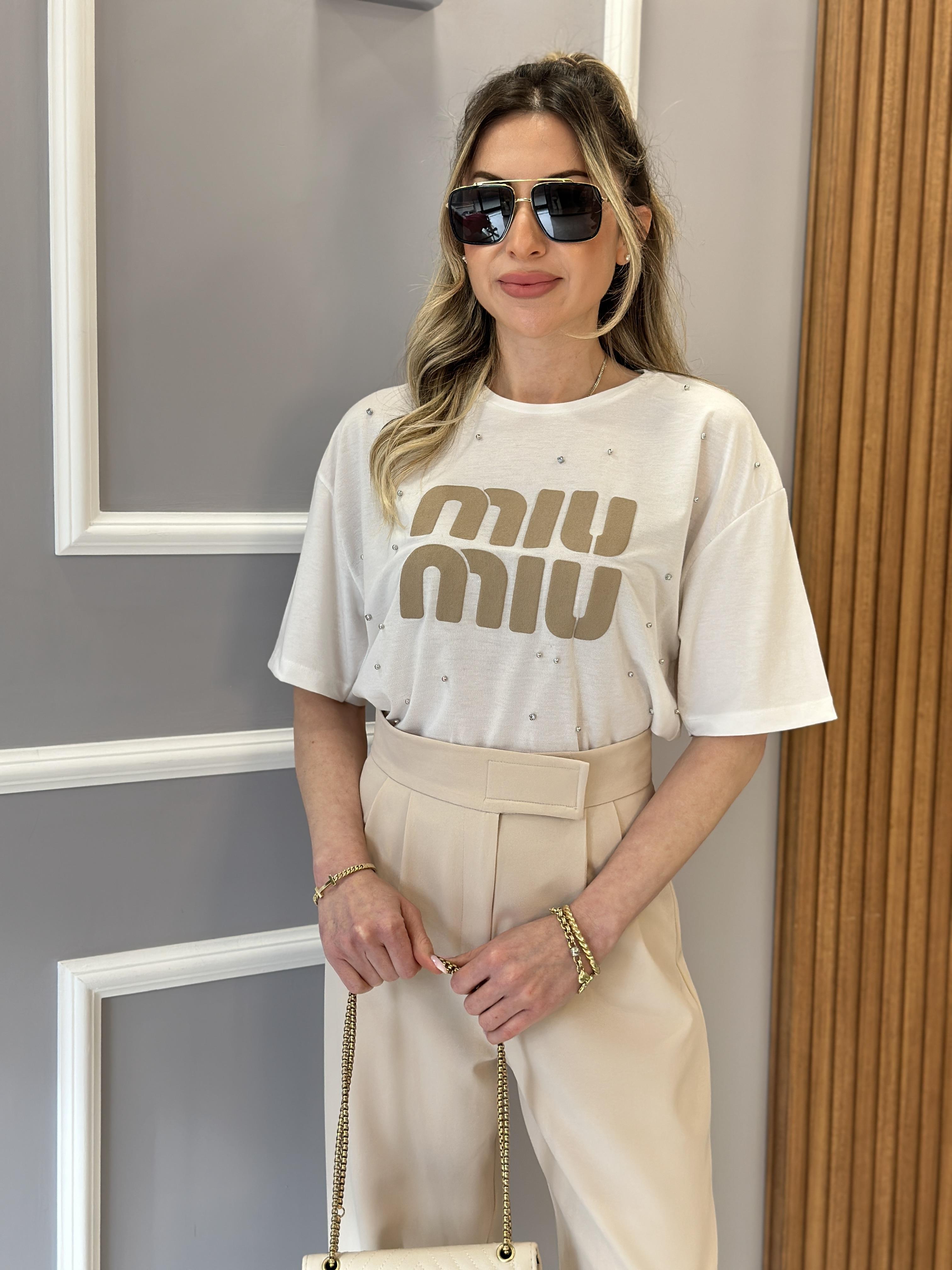 MM T-shirt Vizon Baskılı Ekru
