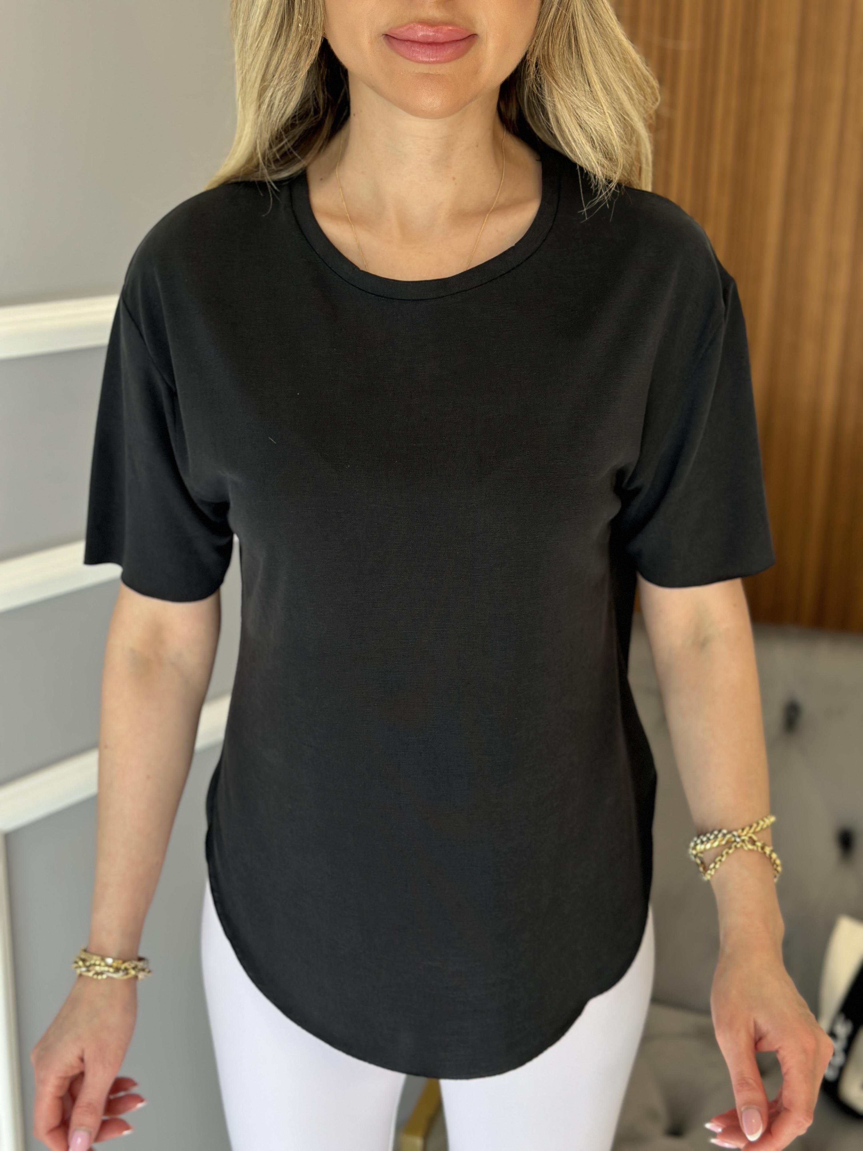 Oys T-shirt Modal Kumaş Siyah