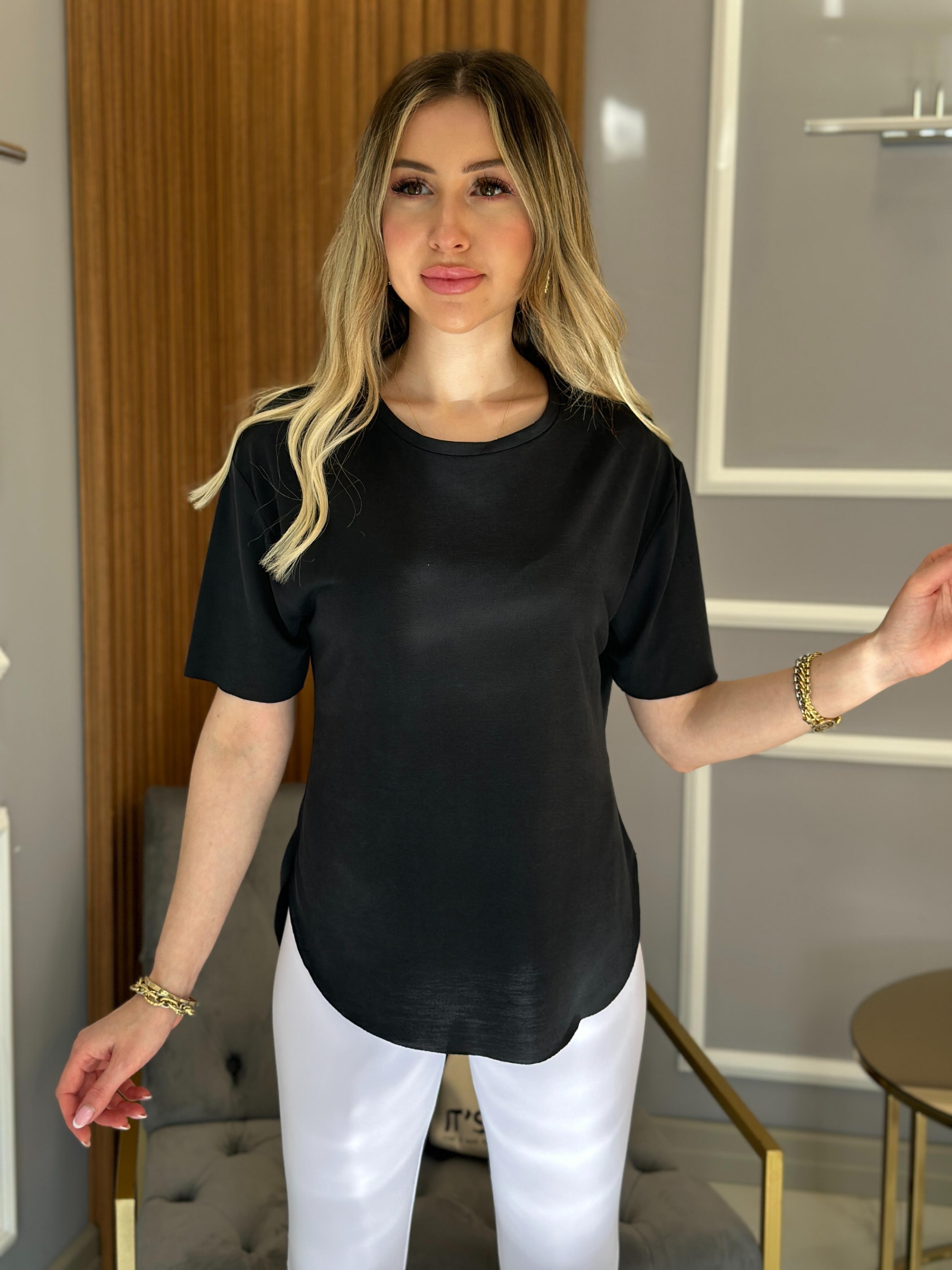 Oys T-shirt Modal Kumaş Siyah