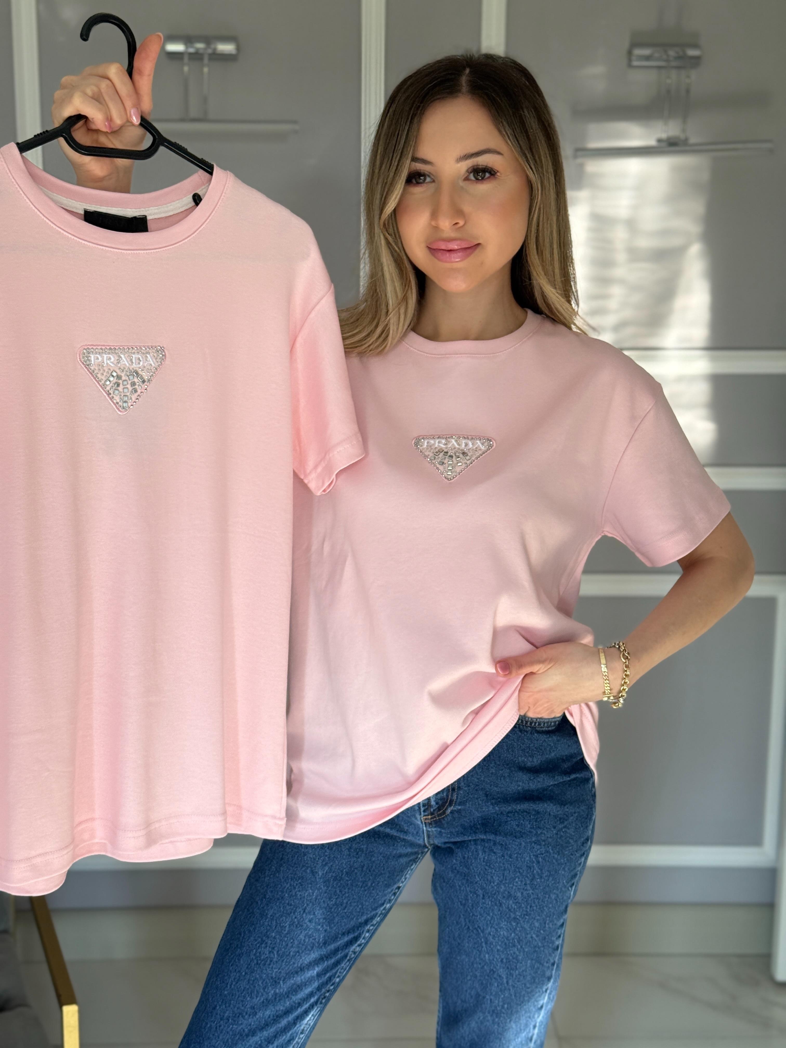 Pr Tişört Premium Armalı Pembe