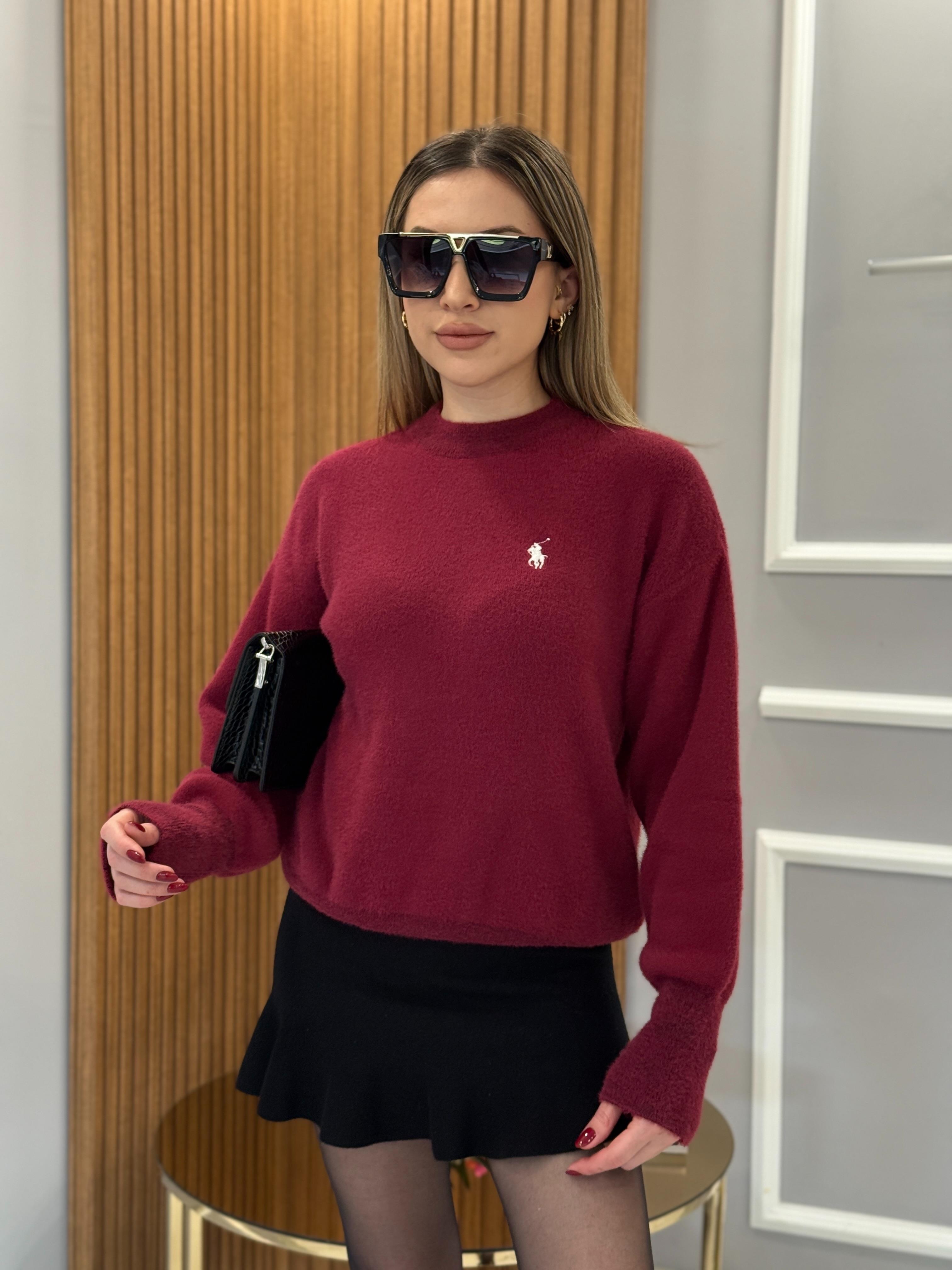 Rl Yumuş Triko Kazak Bordo