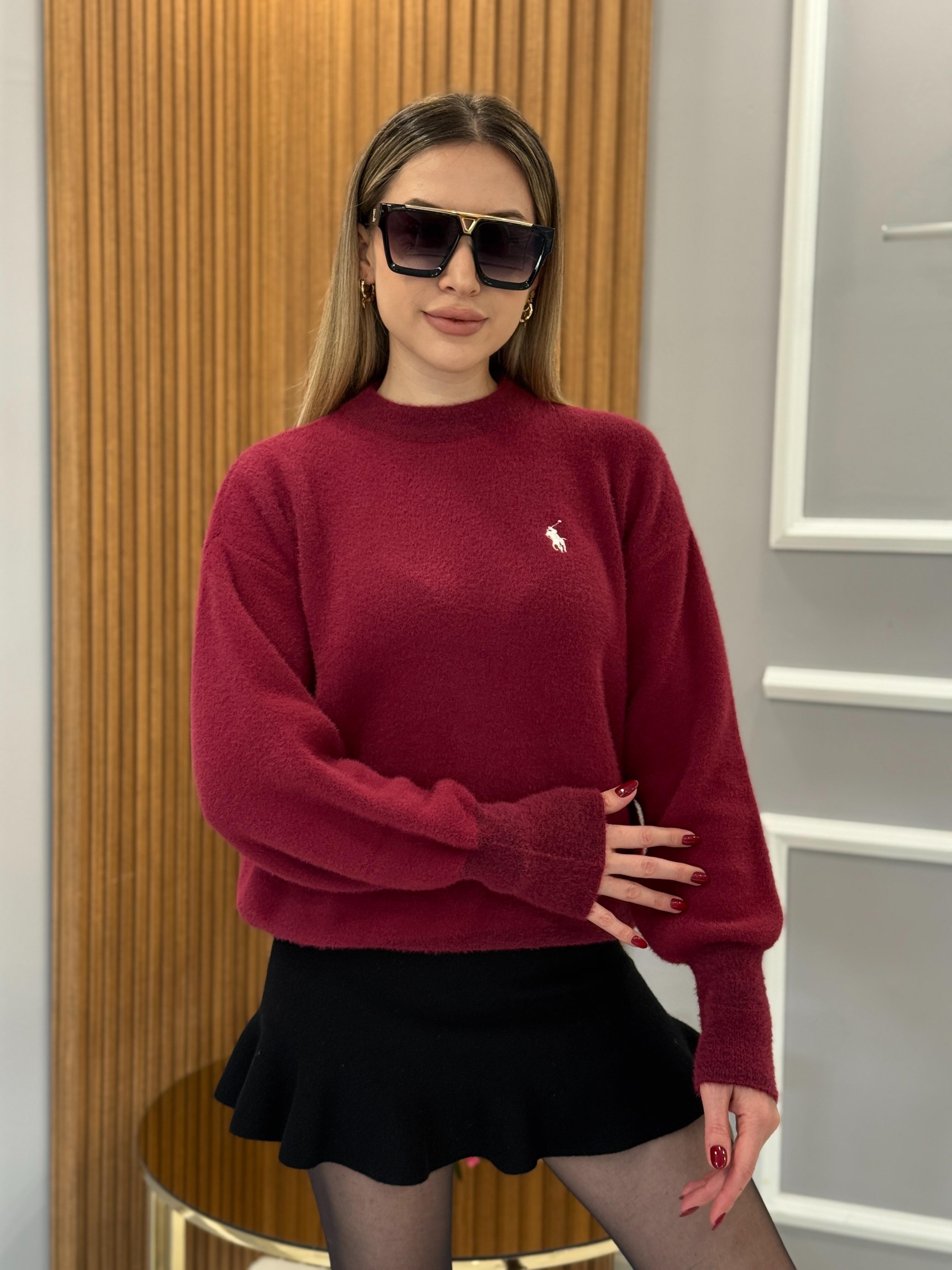 Rl Yumuş Triko Kazak Bordo