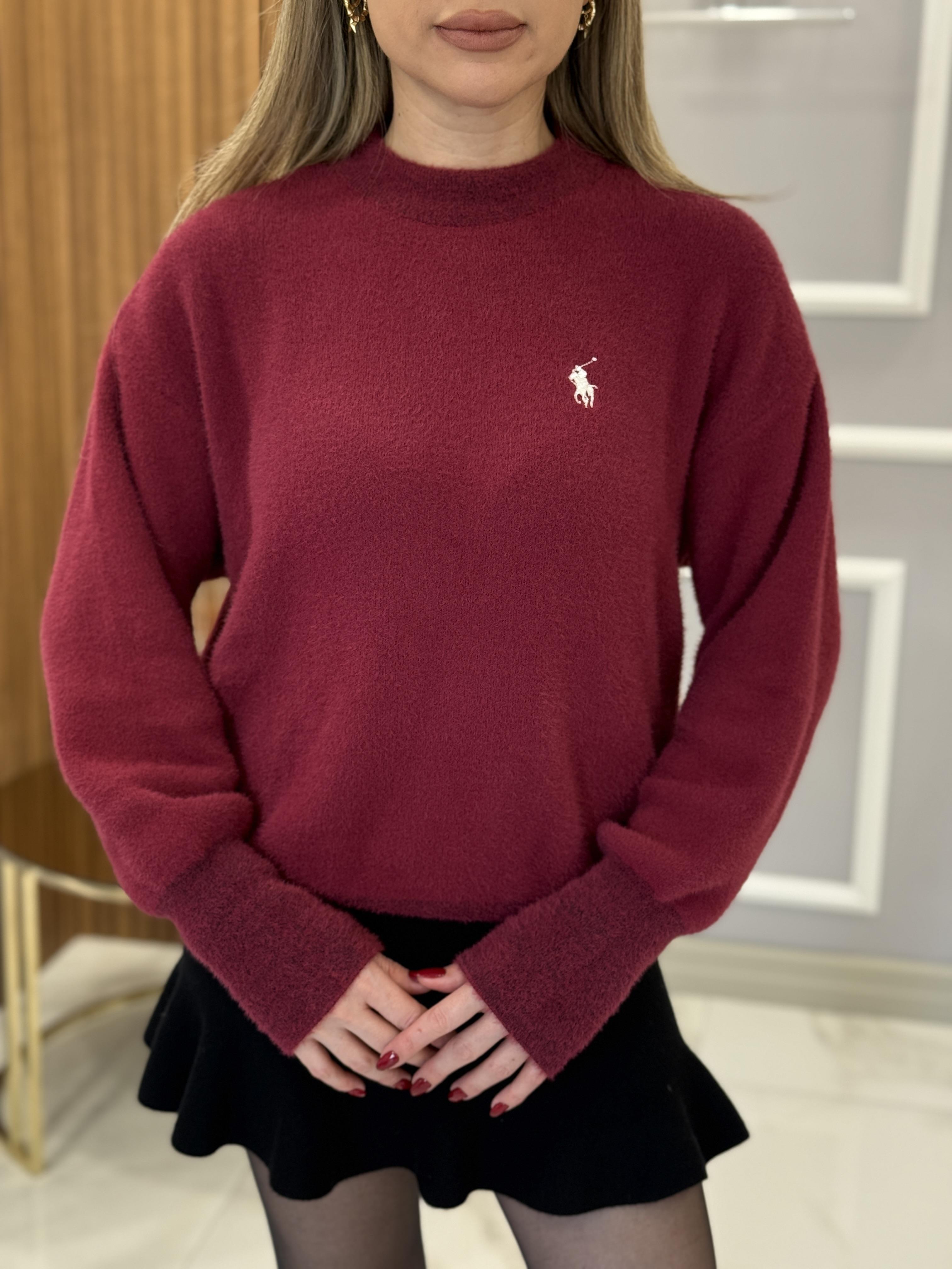 Rl Yumuş Triko Kazak Bordo