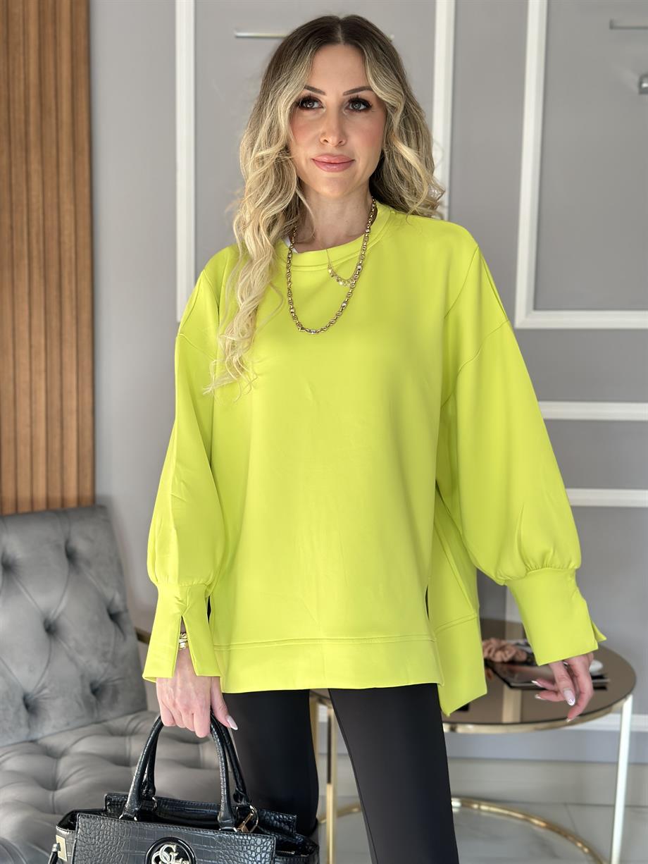 Sweatshirt Oversize Neon Yeşil