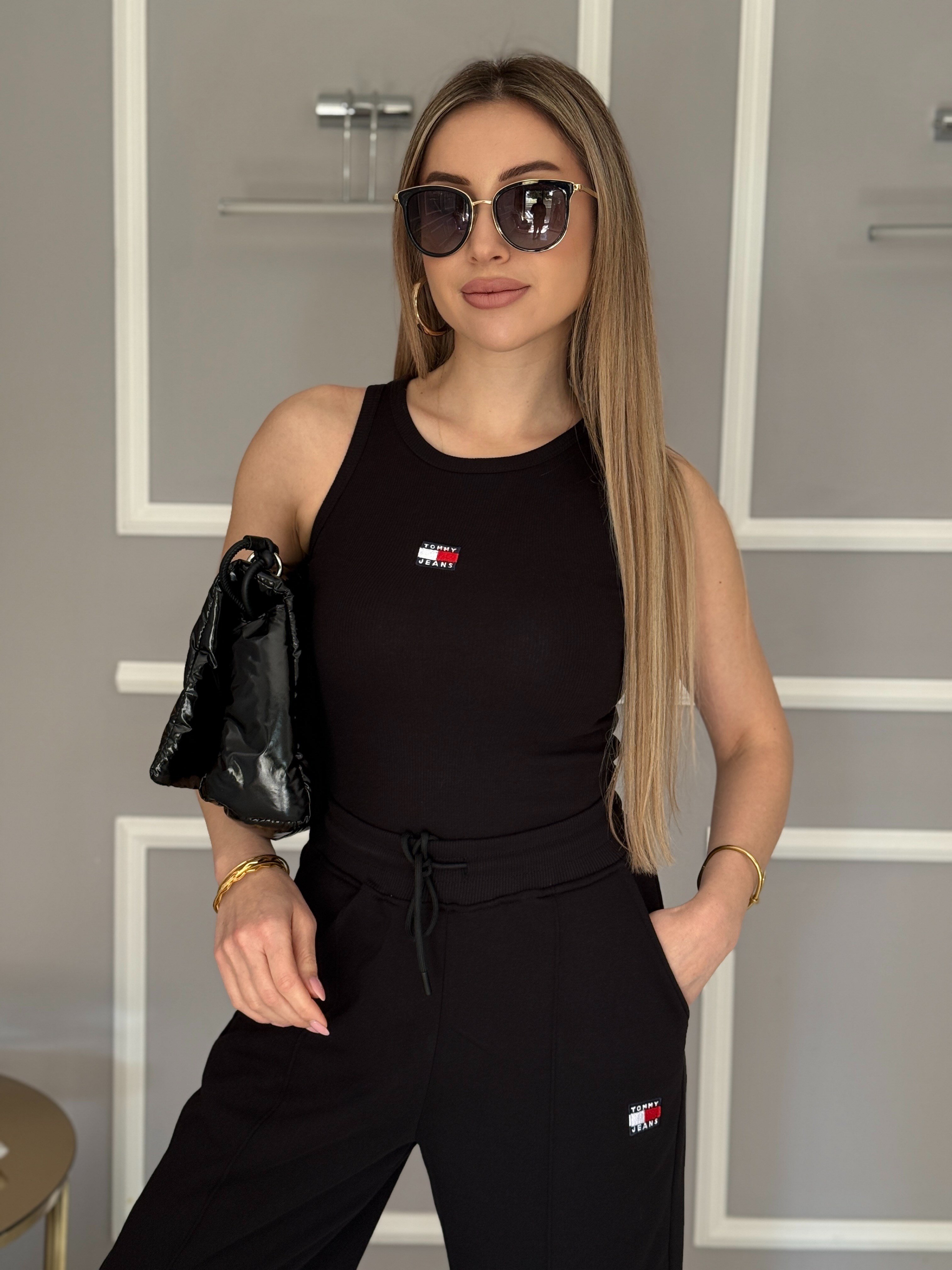 Th Likralı Siyah Atlet 