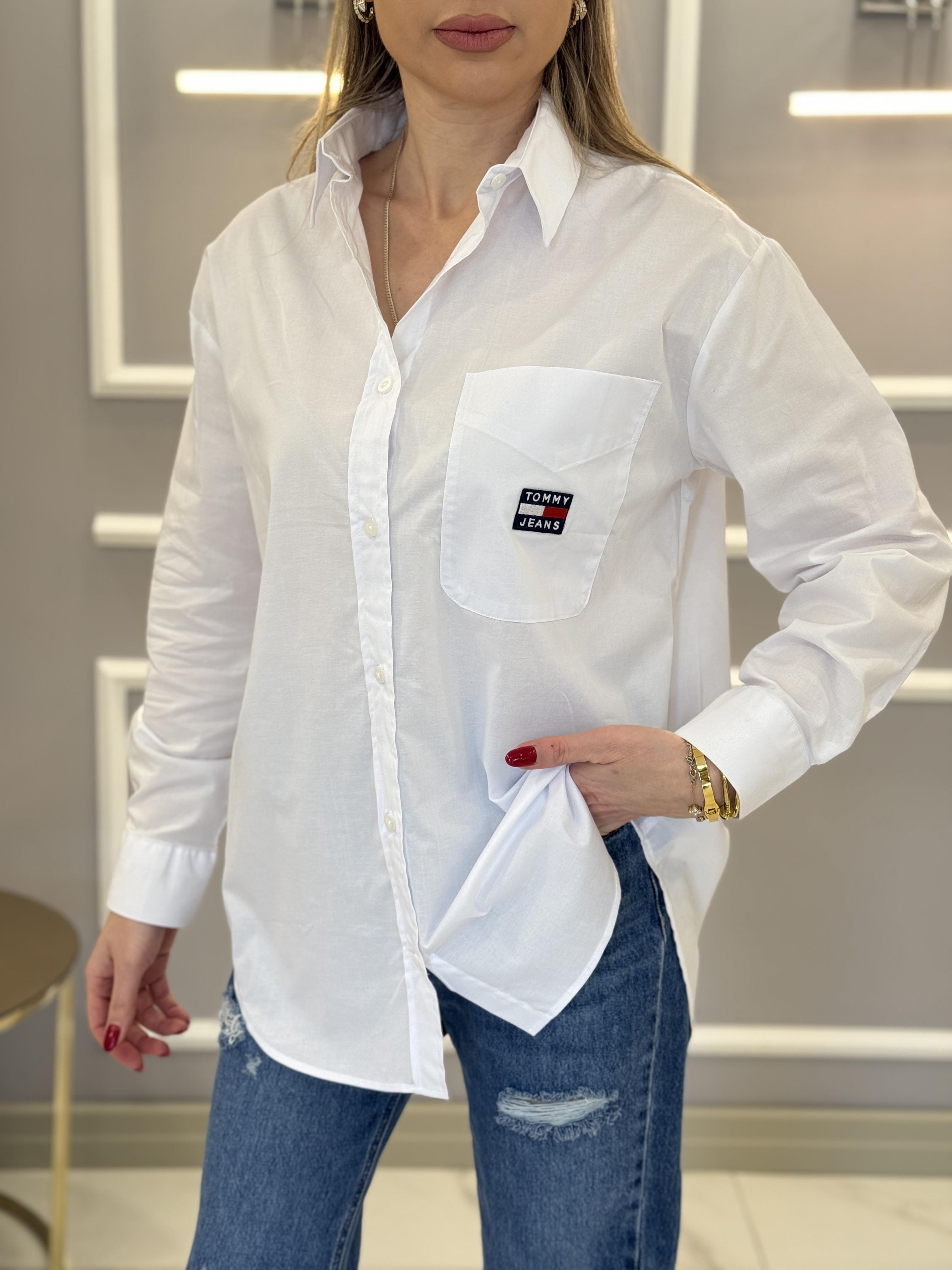 Th Oversize Premium Beyaz Gömlek 