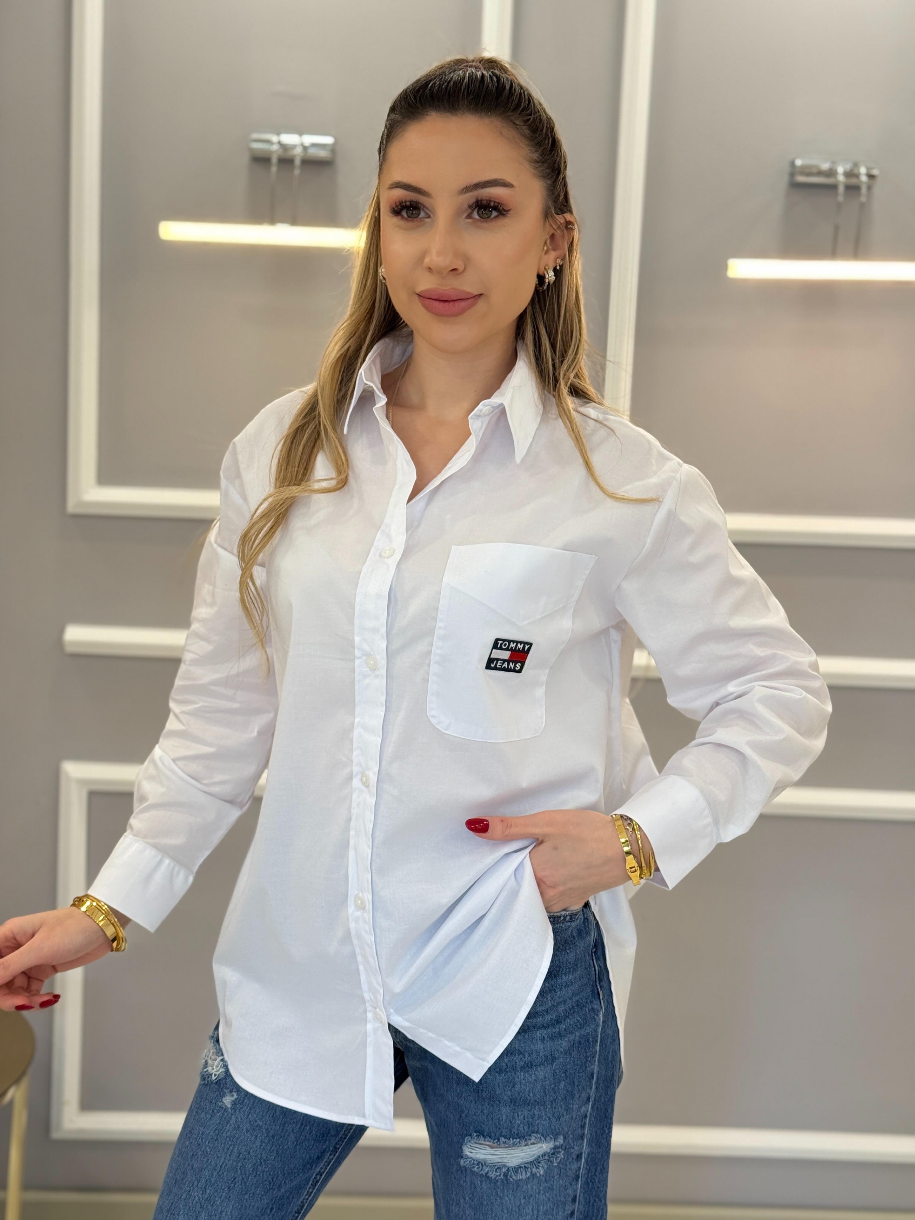 Th Oversize Premium Beyaz Gömlek 