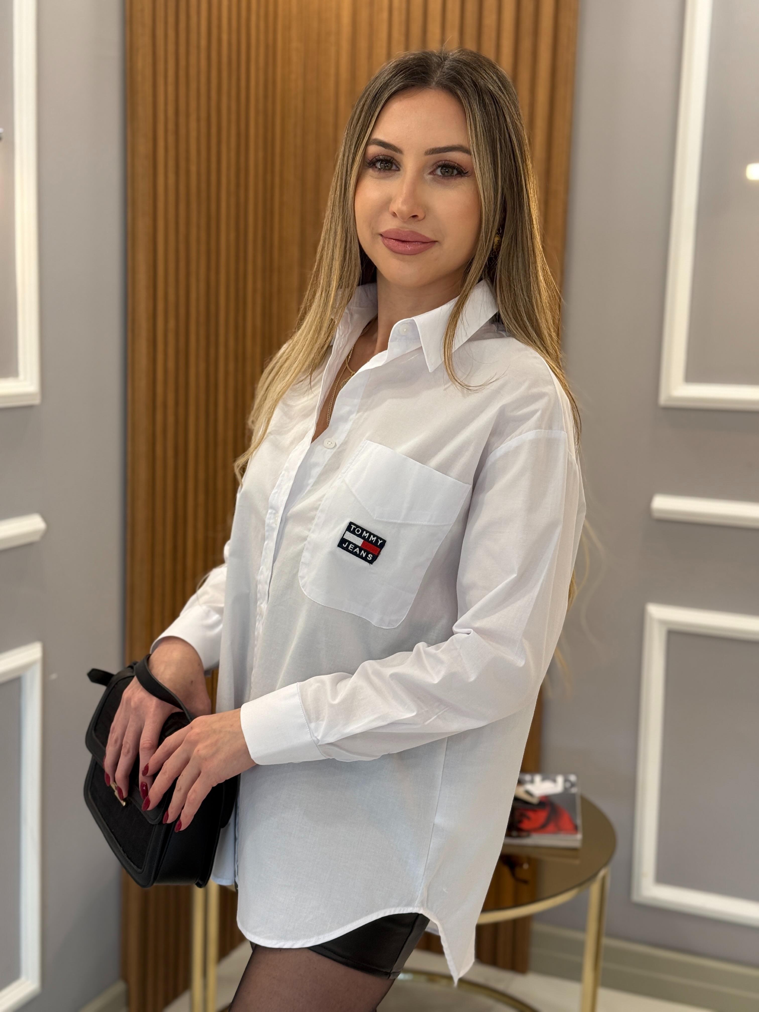 Th Oversize Premium Gömlek Beyaz 