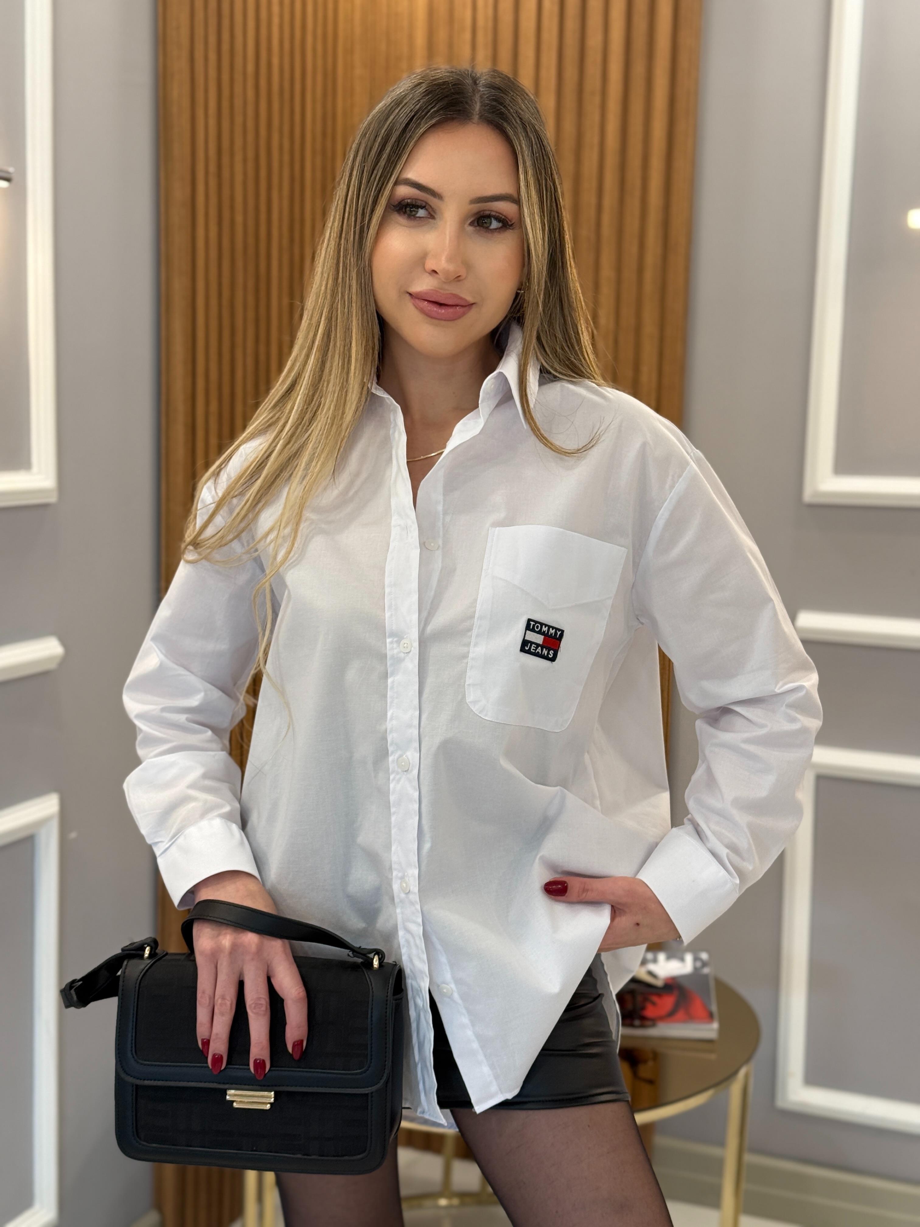 Th Oversize Premium Gömlek Beyaz 