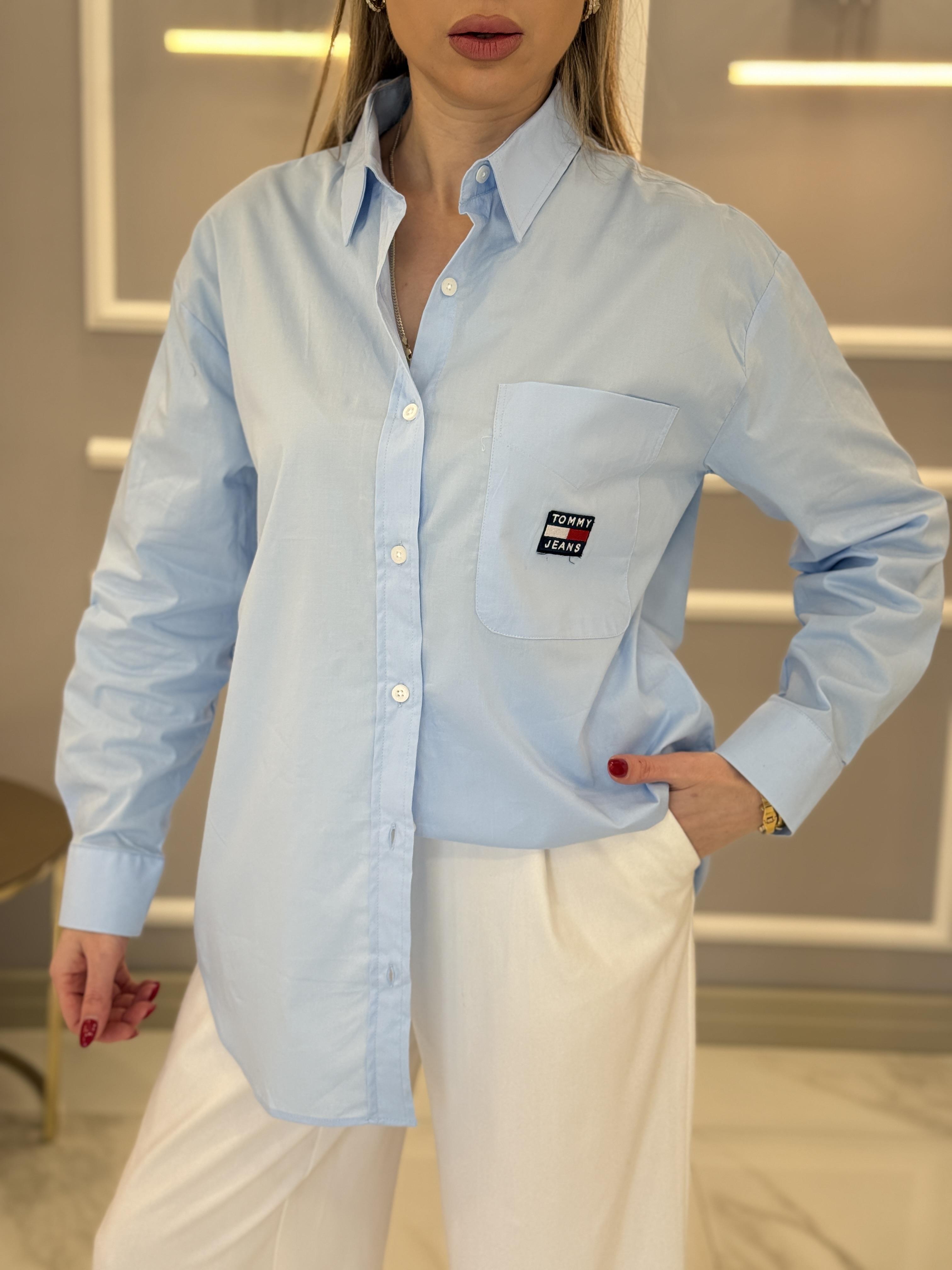 Th Oversize Premium Mavi Gömlek 