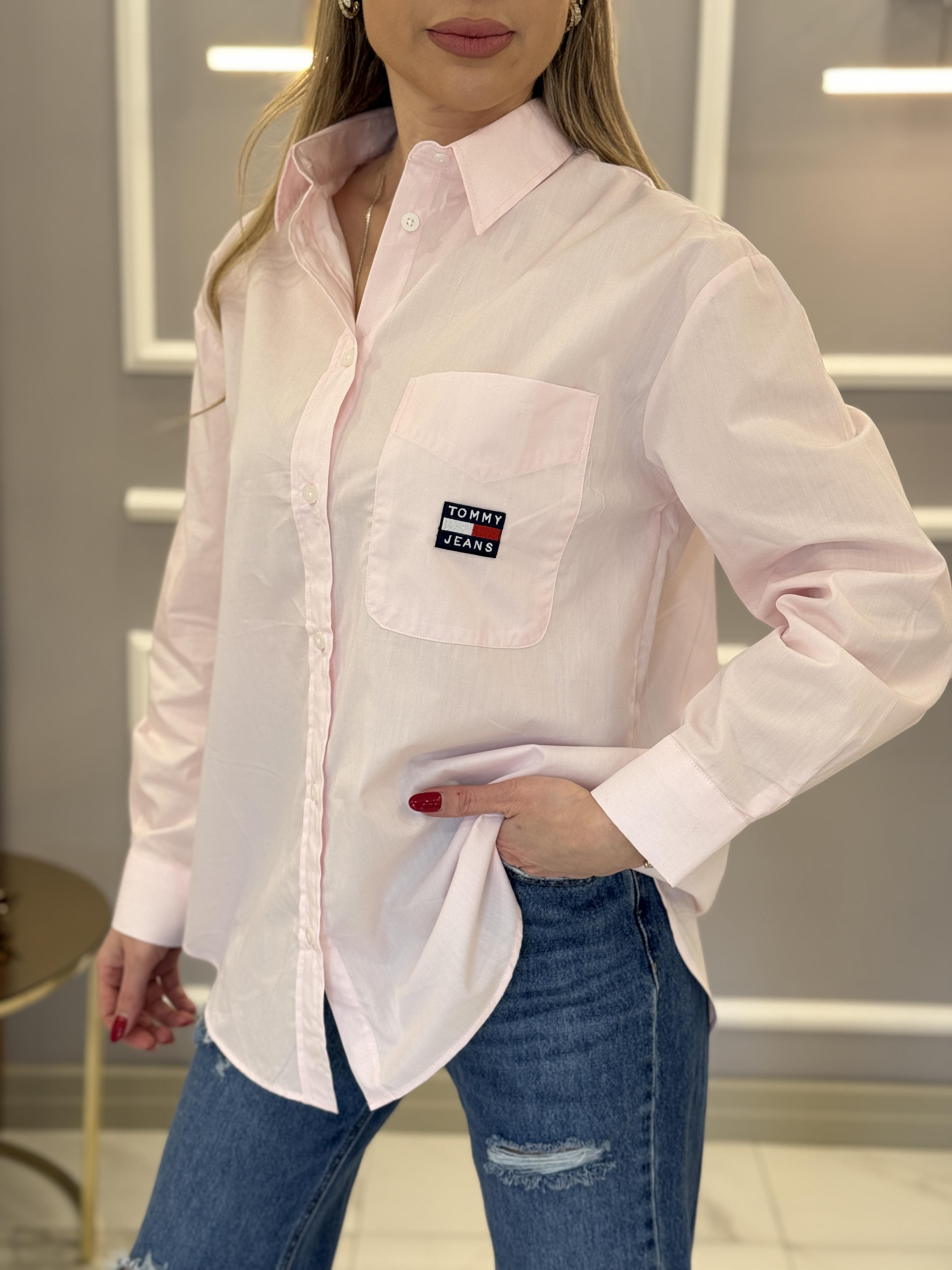 Th Oversize Premium Pembe Gömlek