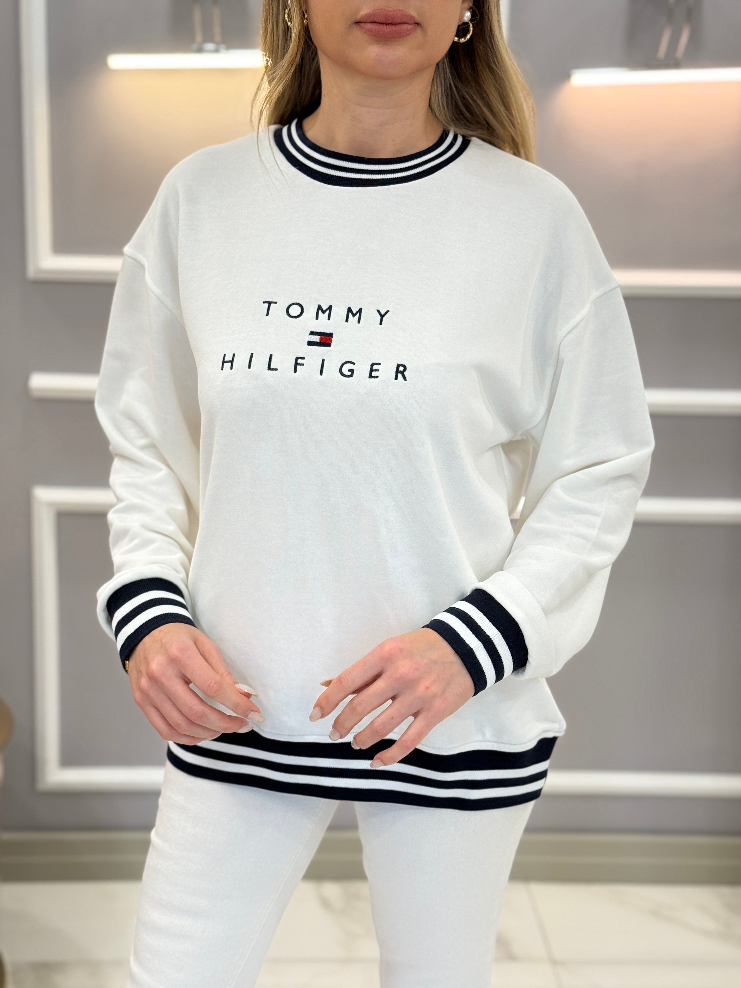 TH Premium Biyeli Sweat Beyaz 