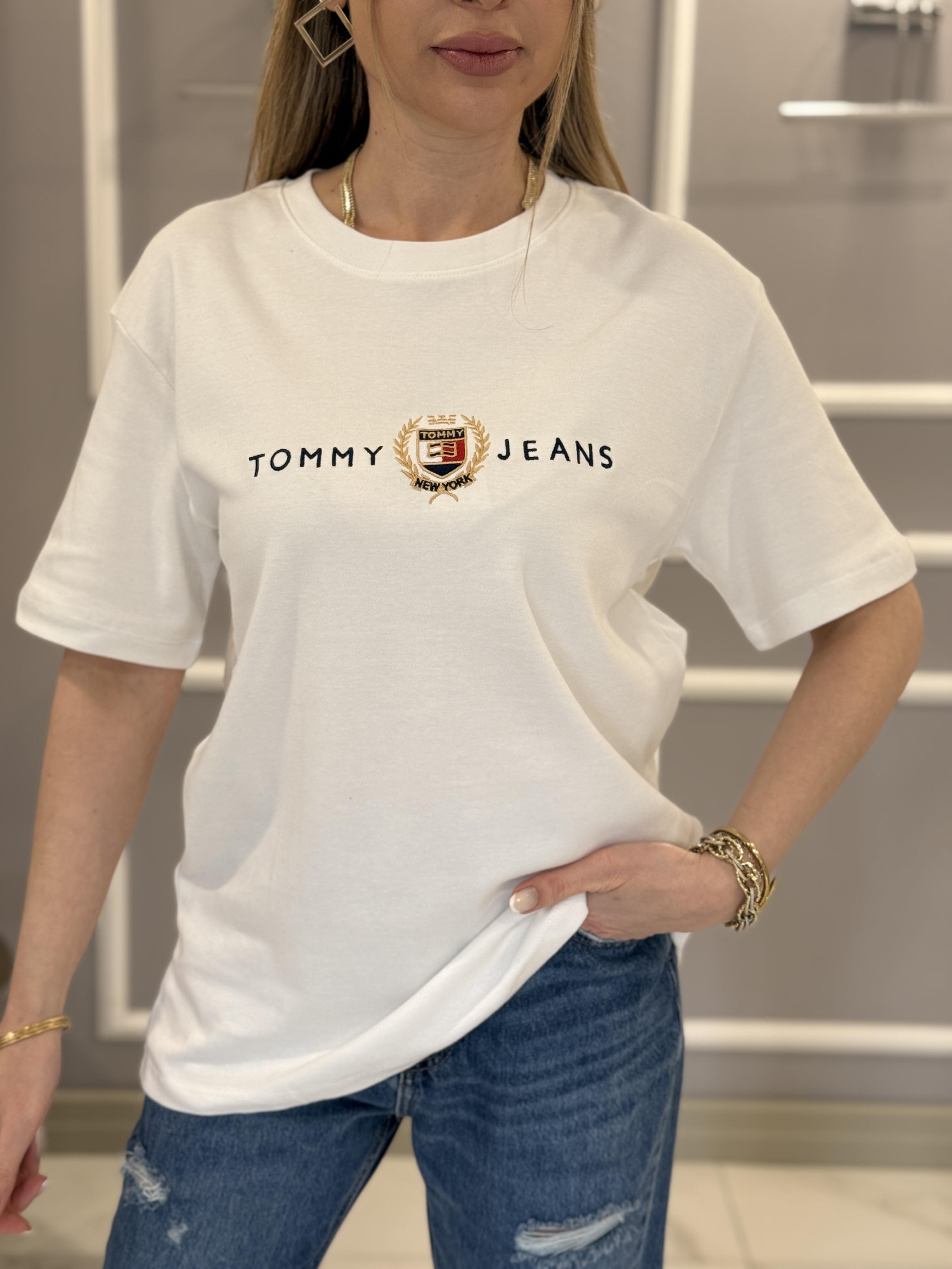 Th Premium Gold Detaylı Beyaz Tişört 