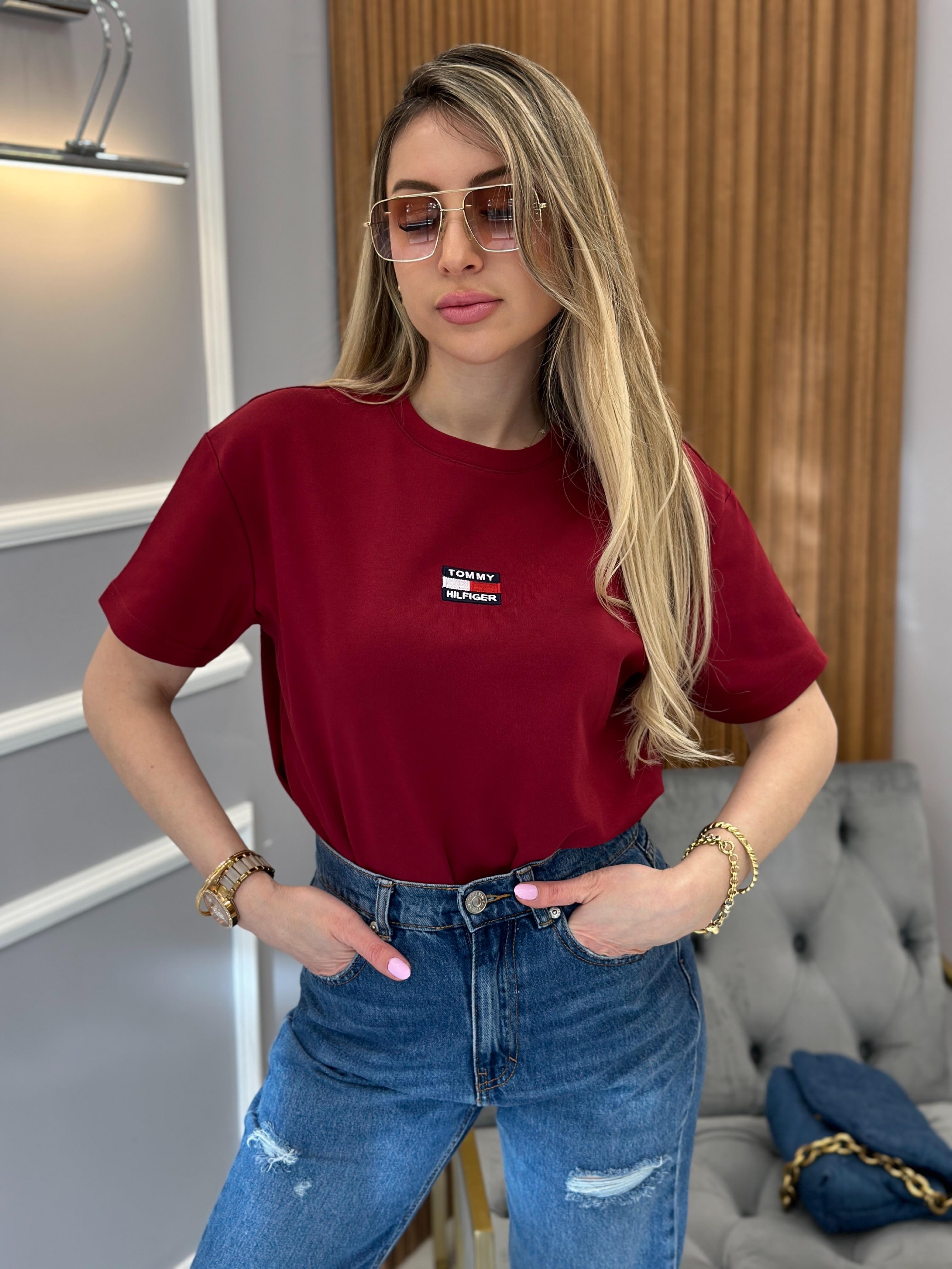 Th T-shirt Arma Detaylı Bordo