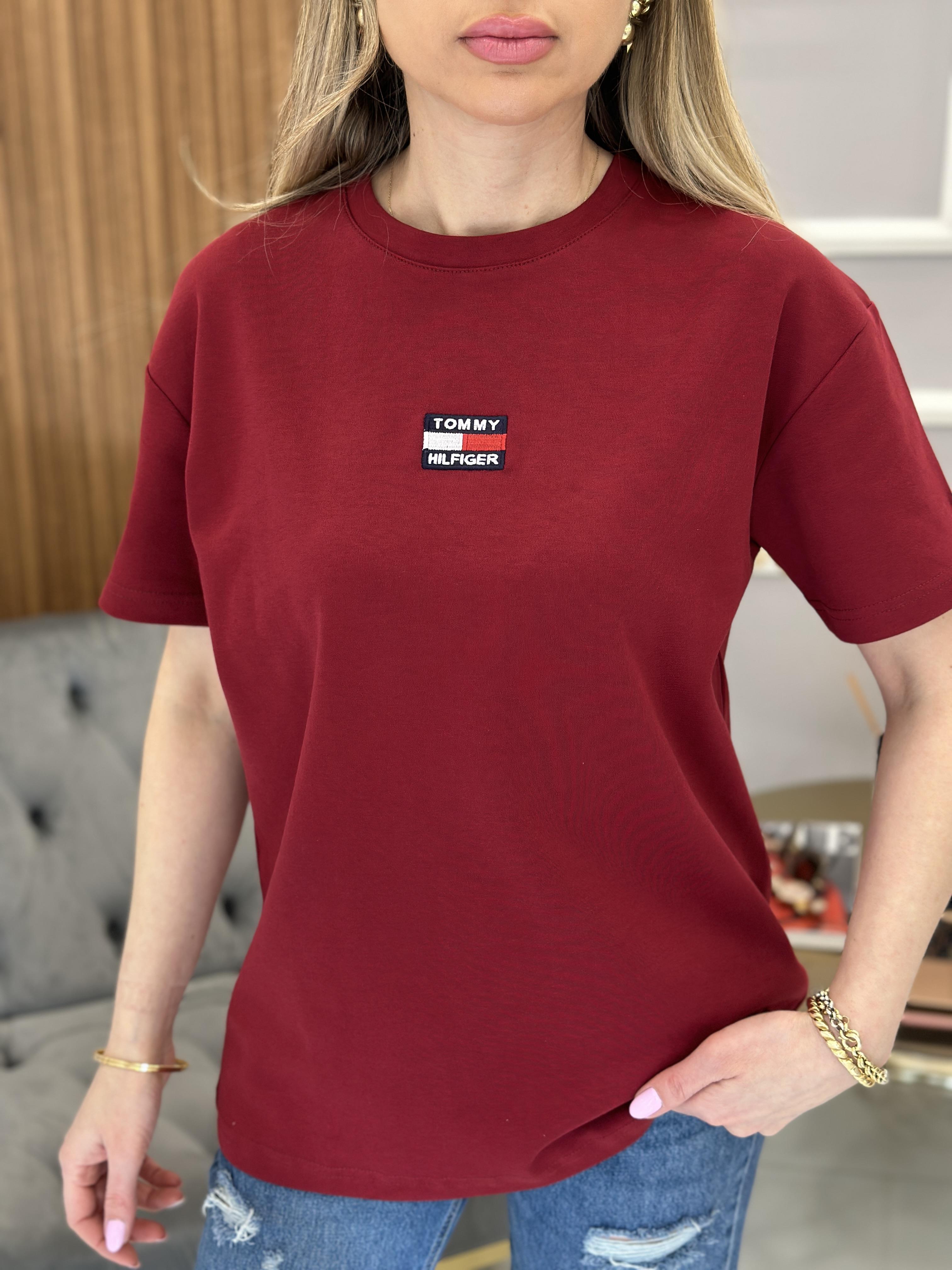 Th T-shirt Arma Detaylı Bordo