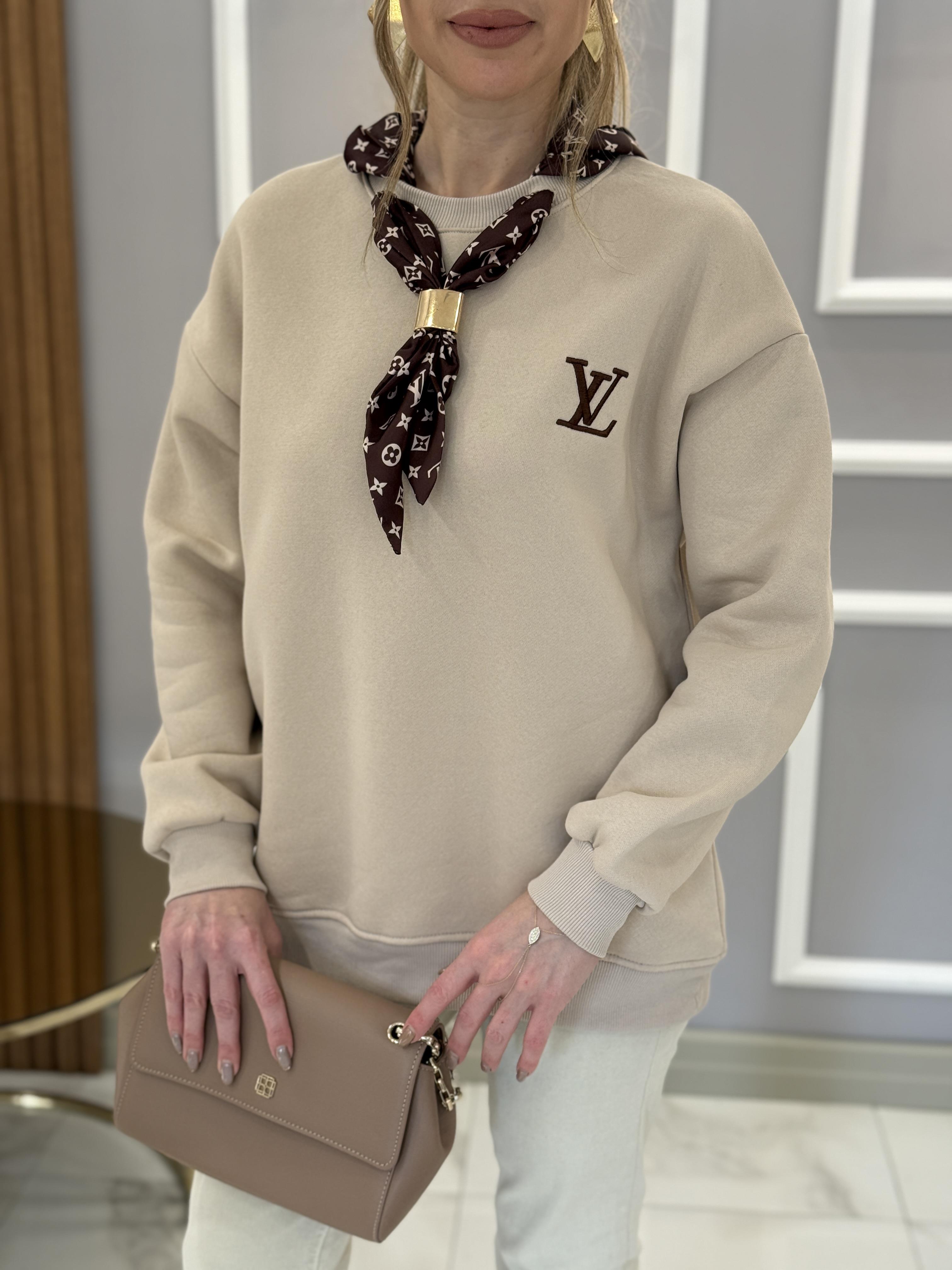 VT Fularlı Şardonlu Vizon Sweatshirt