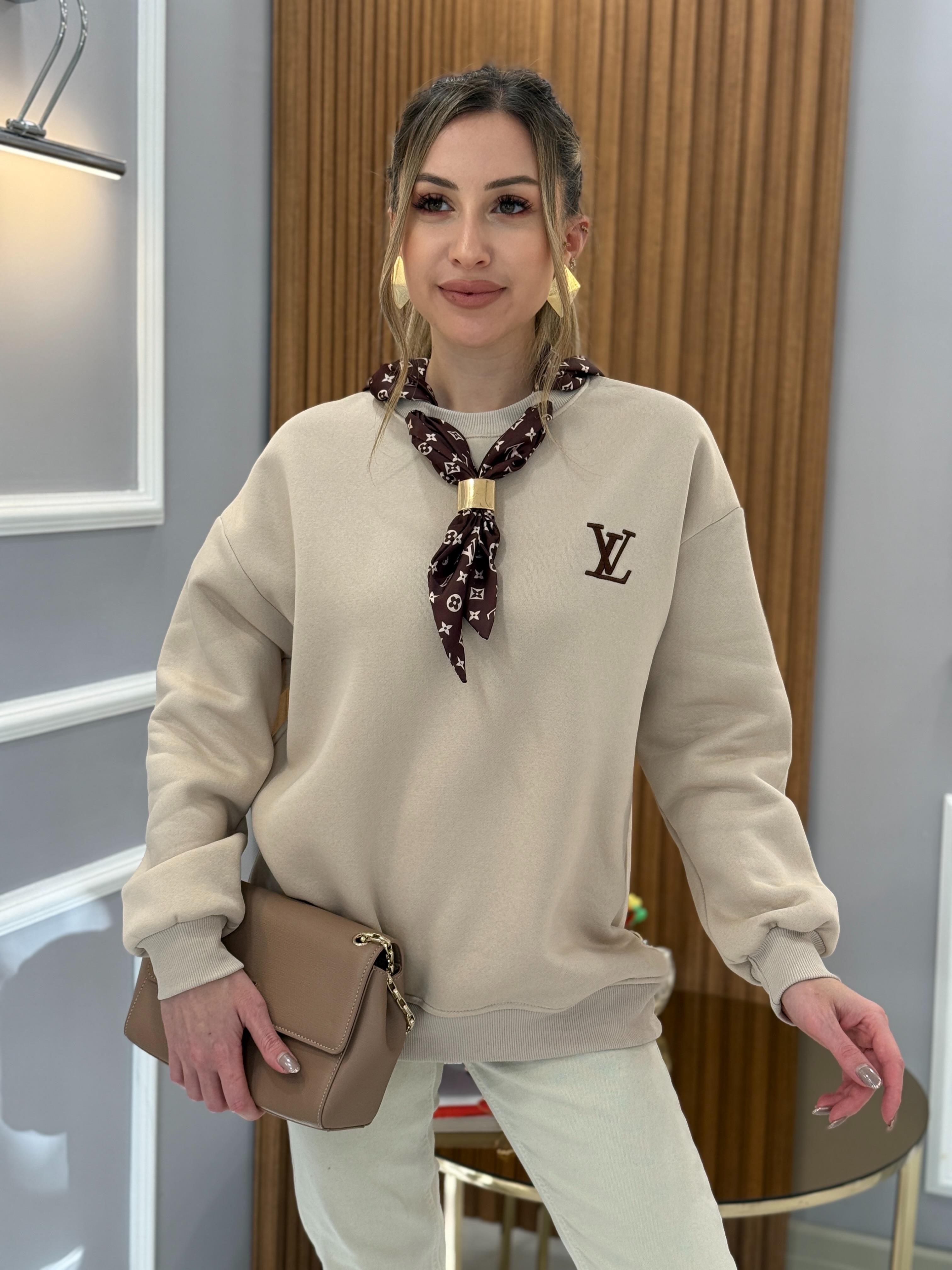 VT Fularlı Şardonlu Vizon Sweatshirt