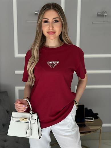  Pr T-Shirt Premium Armalı Bordo