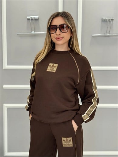 Ad-das Premium Yan Detaylı Takım Kahverengi