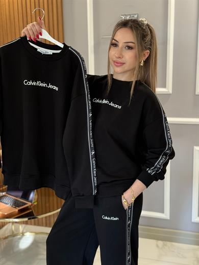 Cnk Kol Detaylı Sweat Siyah Boyu 65